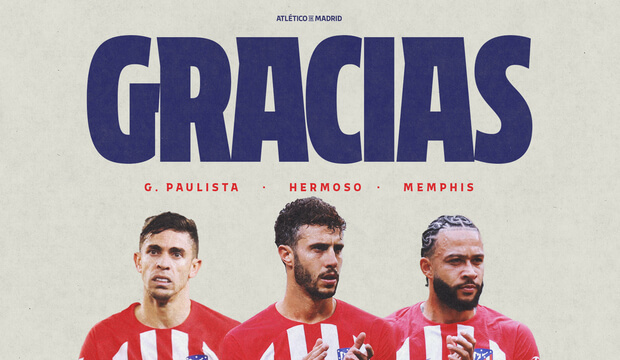 El Atlético despide a Paulita, Hermoso y Memphis (FOTO: Atleti).