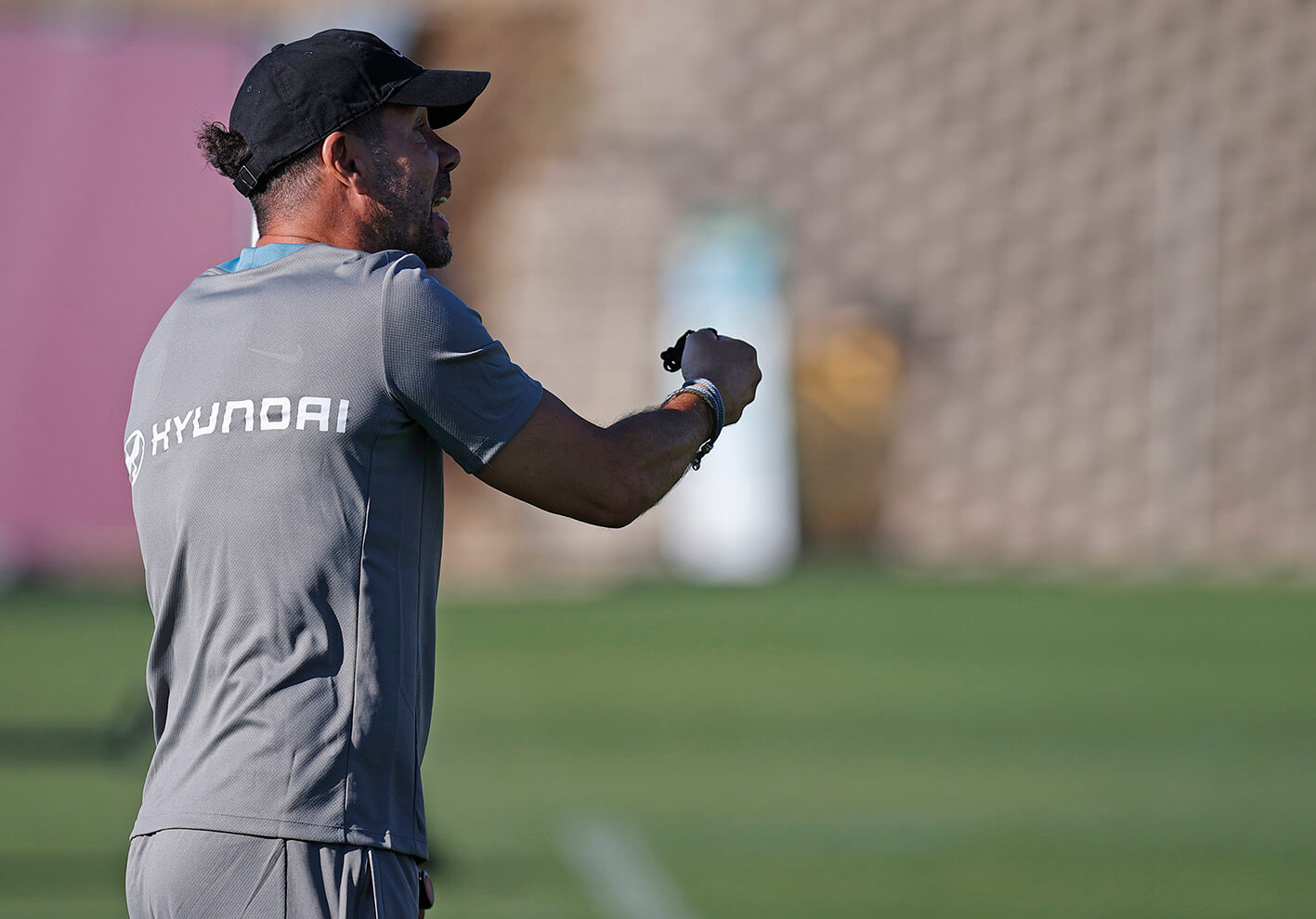 Simeone, en un entrenamiento de pretemporada (Foto: ATM.