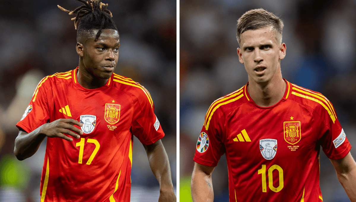 Nico Williams y Dani Olmo, con España durante la Eurocopa (Fotos: Cordon Press).