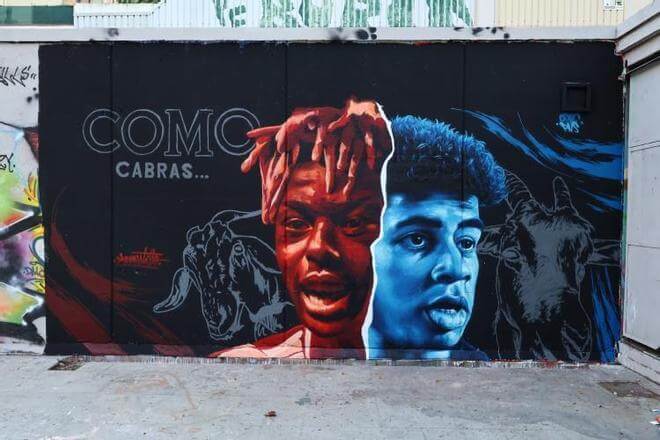 Mural de Nico Williams y Lamine Yamal en Barcelona (Foto: @senyorerre).