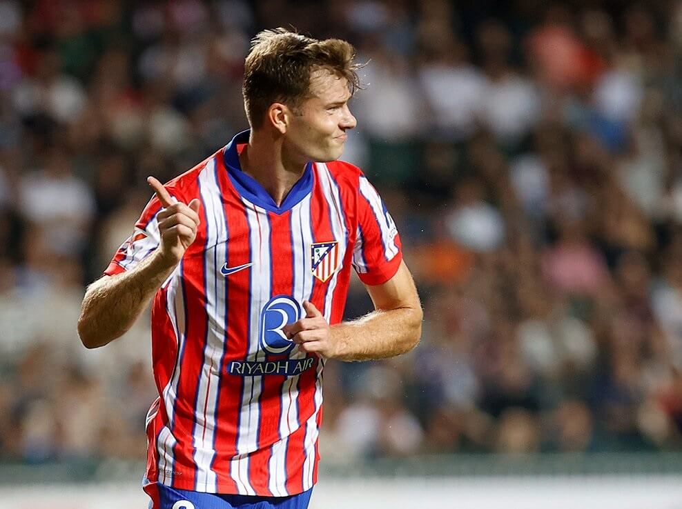 Alexander Sorloth celebra un gol en el amistoso ante el Kitchee (Foto: ATM).