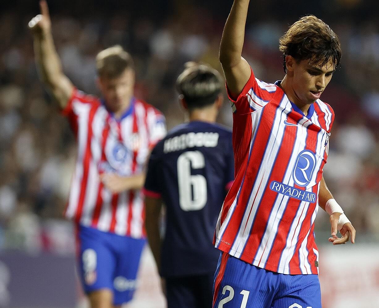 Joao Félix festeja el primer gol del Atlético al Kitchee (Foto: ATM).