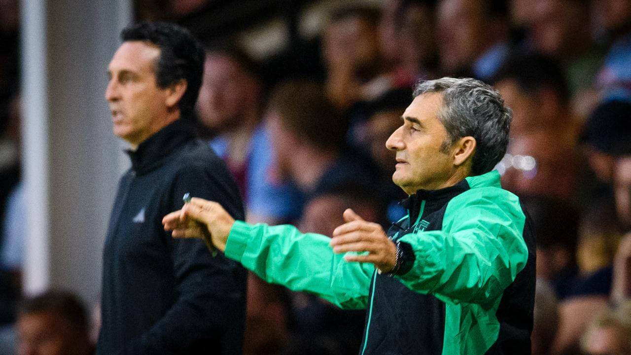 Ernesto Valverde, frente al Aston Villa de Unai Emery  (Foto: Athletic Club).