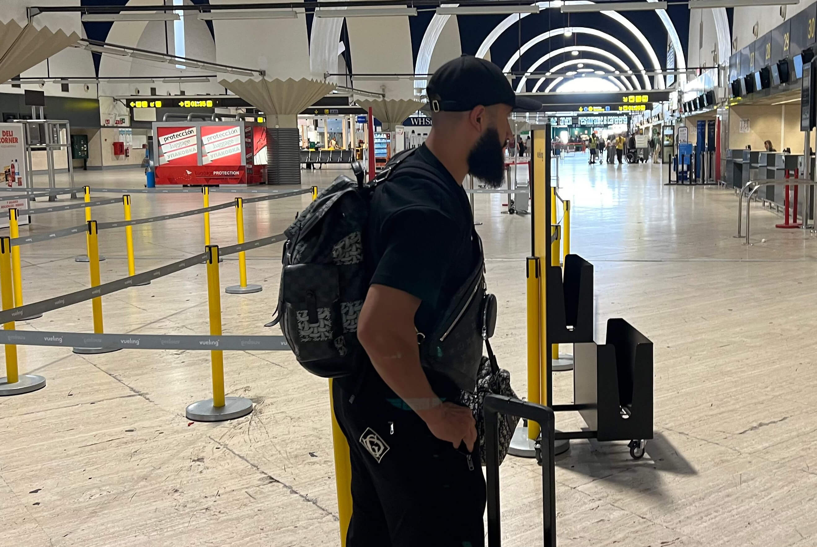 Nabil Fekir, en el aeropuerto. 