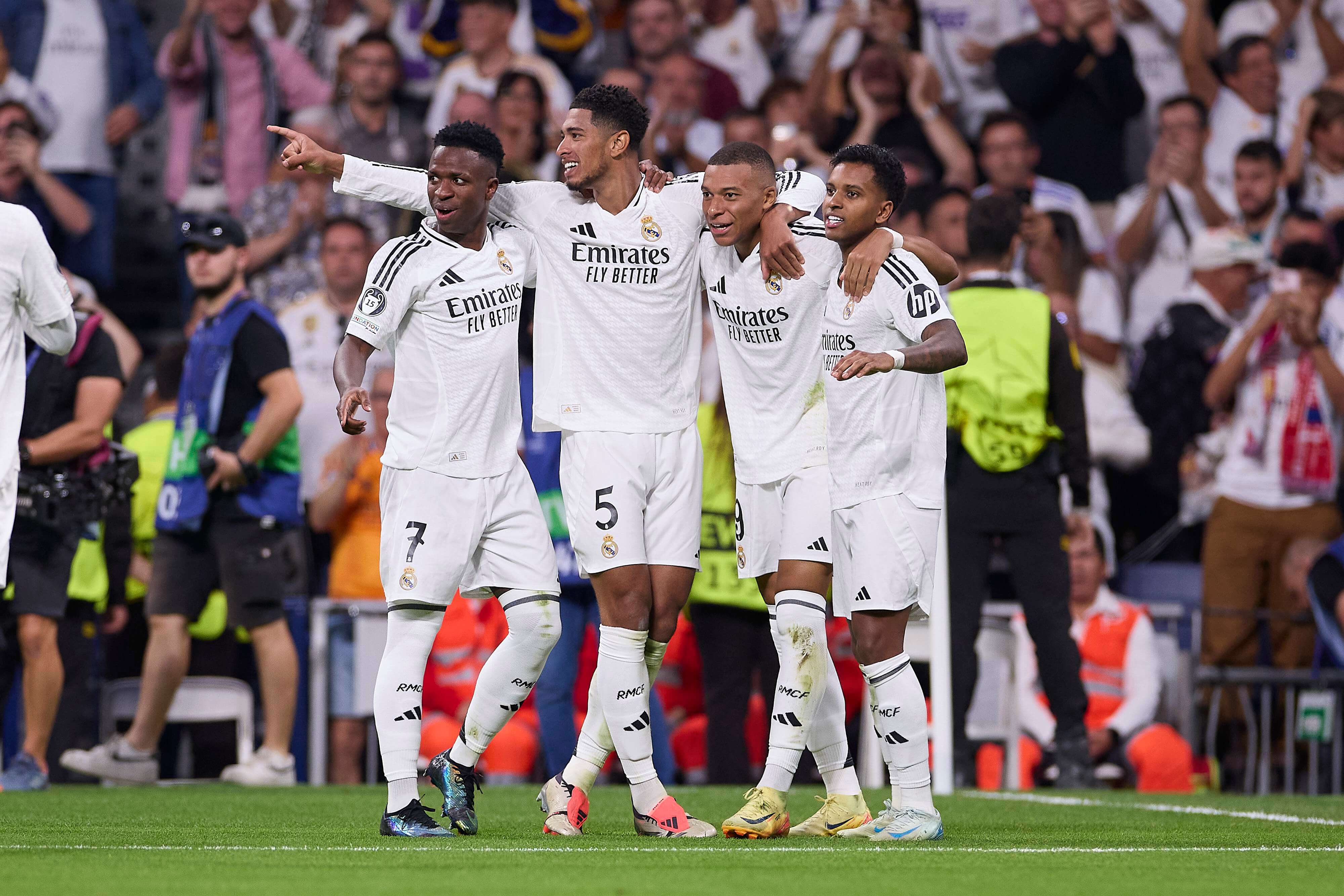 Vinicius, Bellingham, Mbappé y Rodrygo, la RBMV del Real Madrid (Foto: Cordon Press).