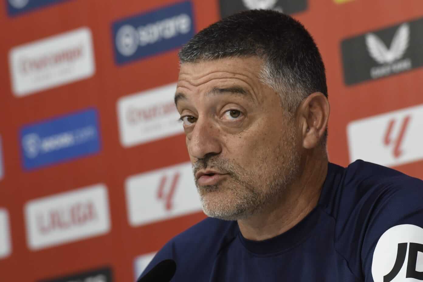 García Pimienta, en la rueda de prensa previa al partido (Foto: Kiko Hurtado).