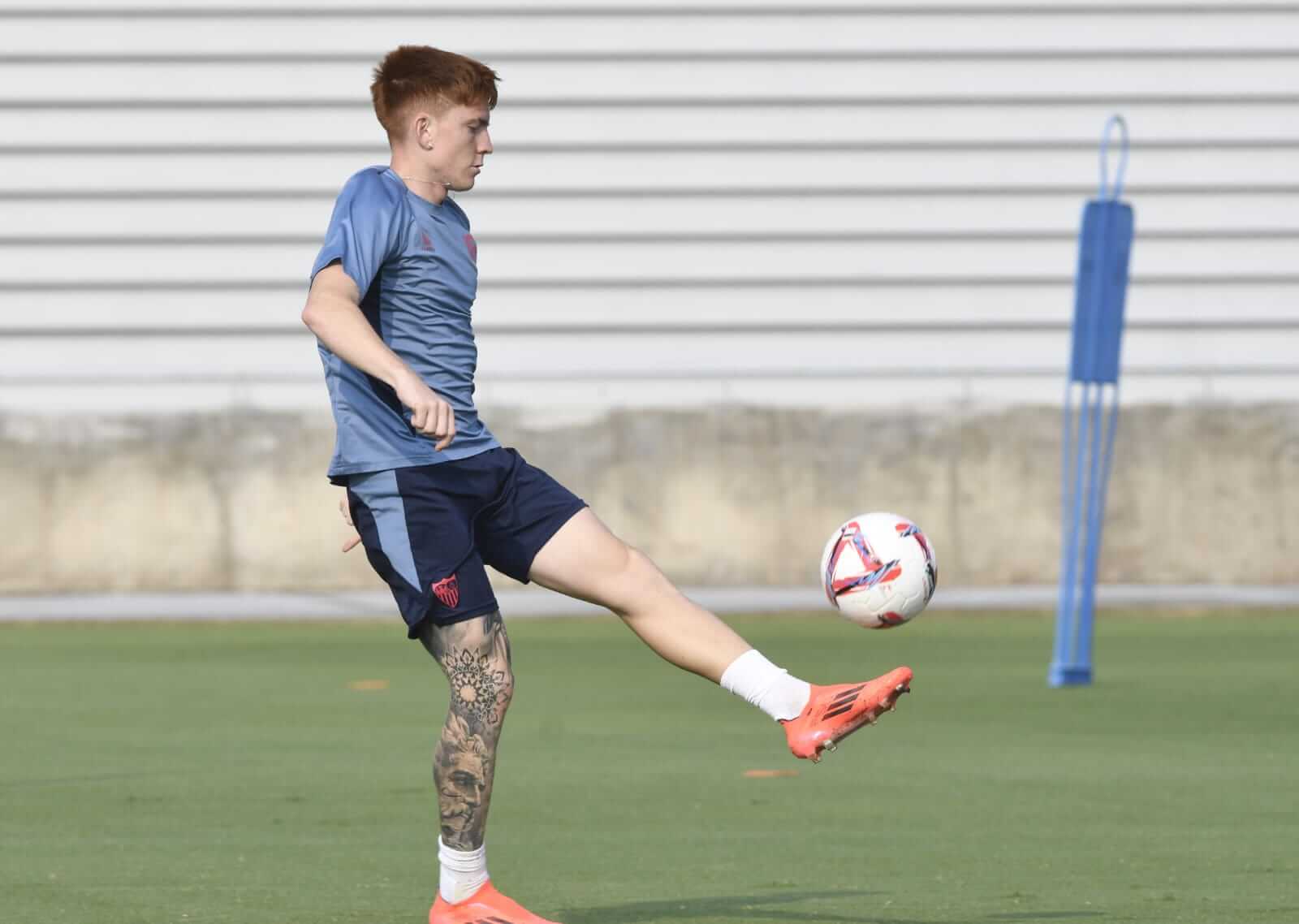 Barco, en el entrenamiento previo al partido ante el Valladolid (Foto: Kiko Hurtado).