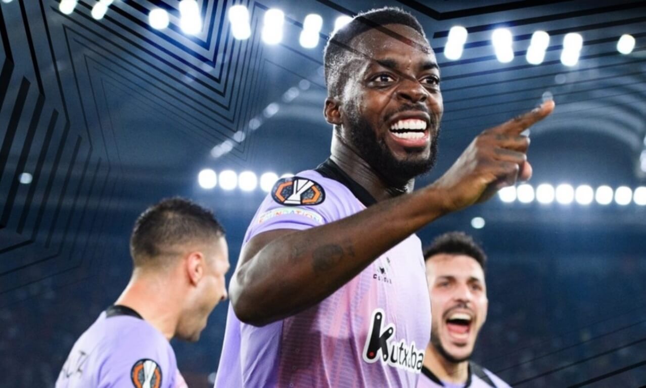 La garra de Iñaki Williams en el Estadio Olímpico de Roma (Foto: Athletic Club).