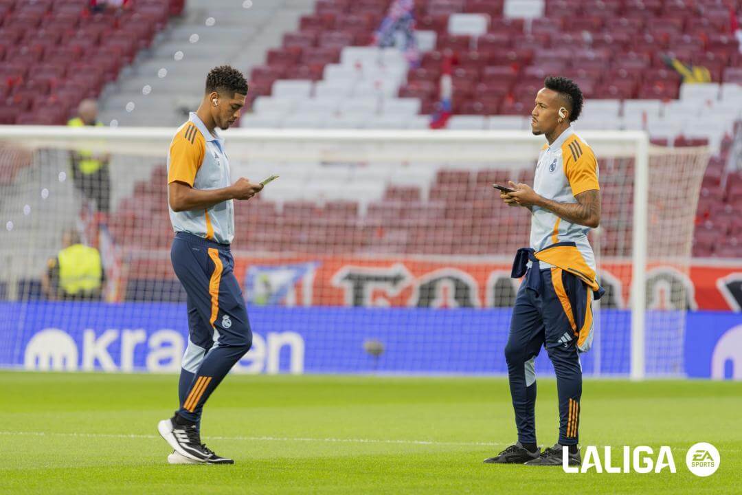 Jude Bellingham y Éder Militao, en el Metropolitano (Foto: LALIGA).