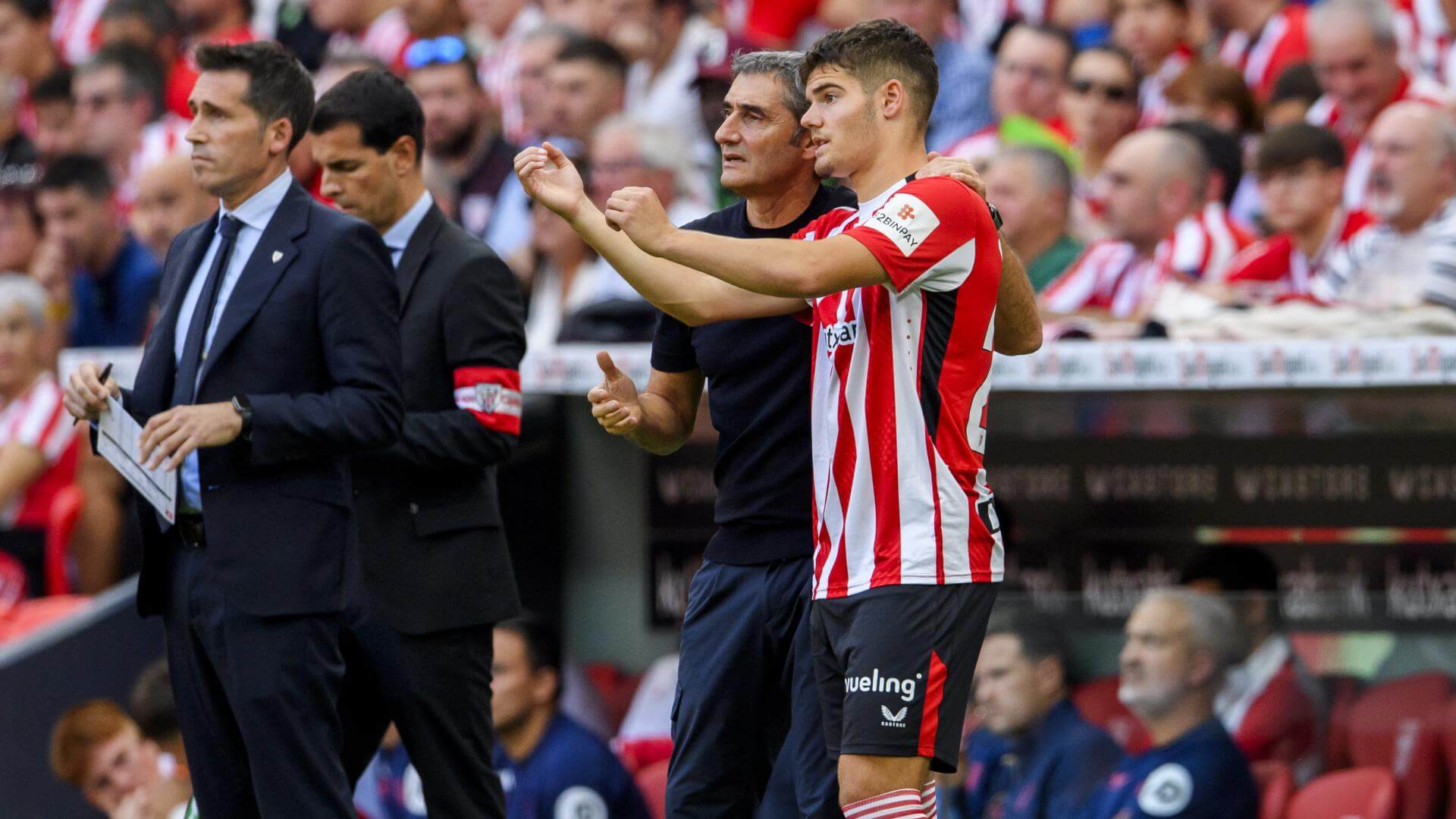 Debut de Peio Canales ante el Sevilla en San Mamés (Foto: Athletic Club).