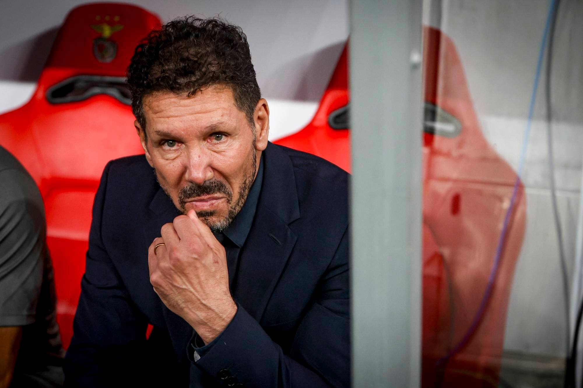 Simeone, antes del Benfica-Atlético de Madrid (Foto: Cordon Press).