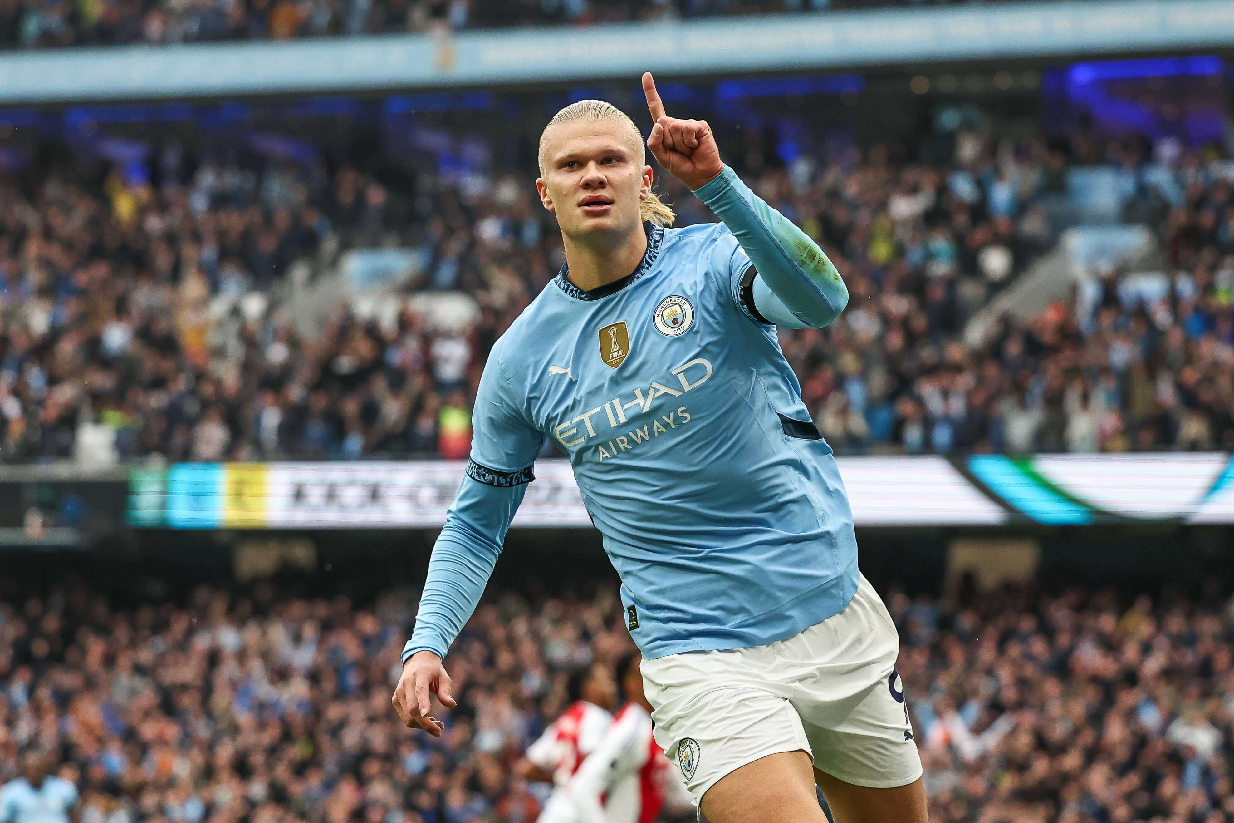 Erling Haaland celebrando un gol con el Manchester City (Foto: Cordon Press).