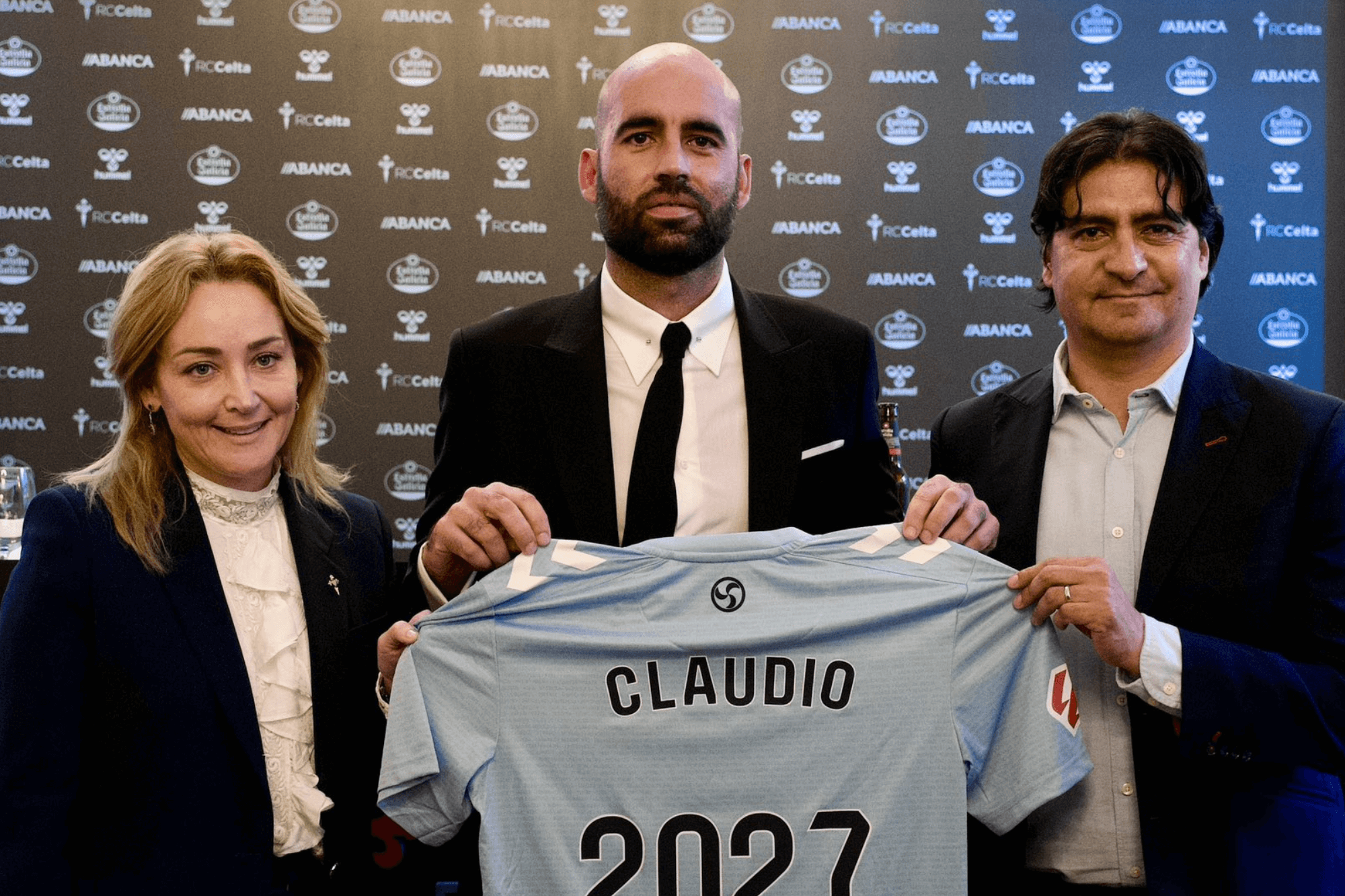 Marián Mouriño, Claudio Giráldez y Marco Garcés (Foto: RC Celta).