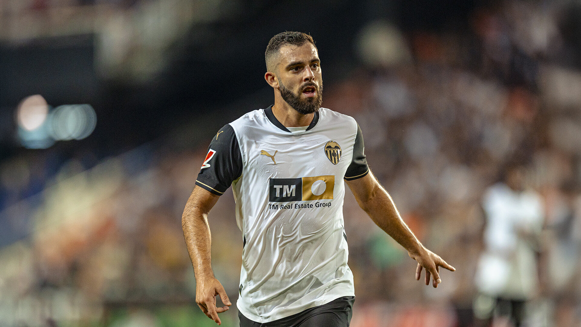 Luis Rioja, ante la UD Las Palmas (Foto: Valencia CF).