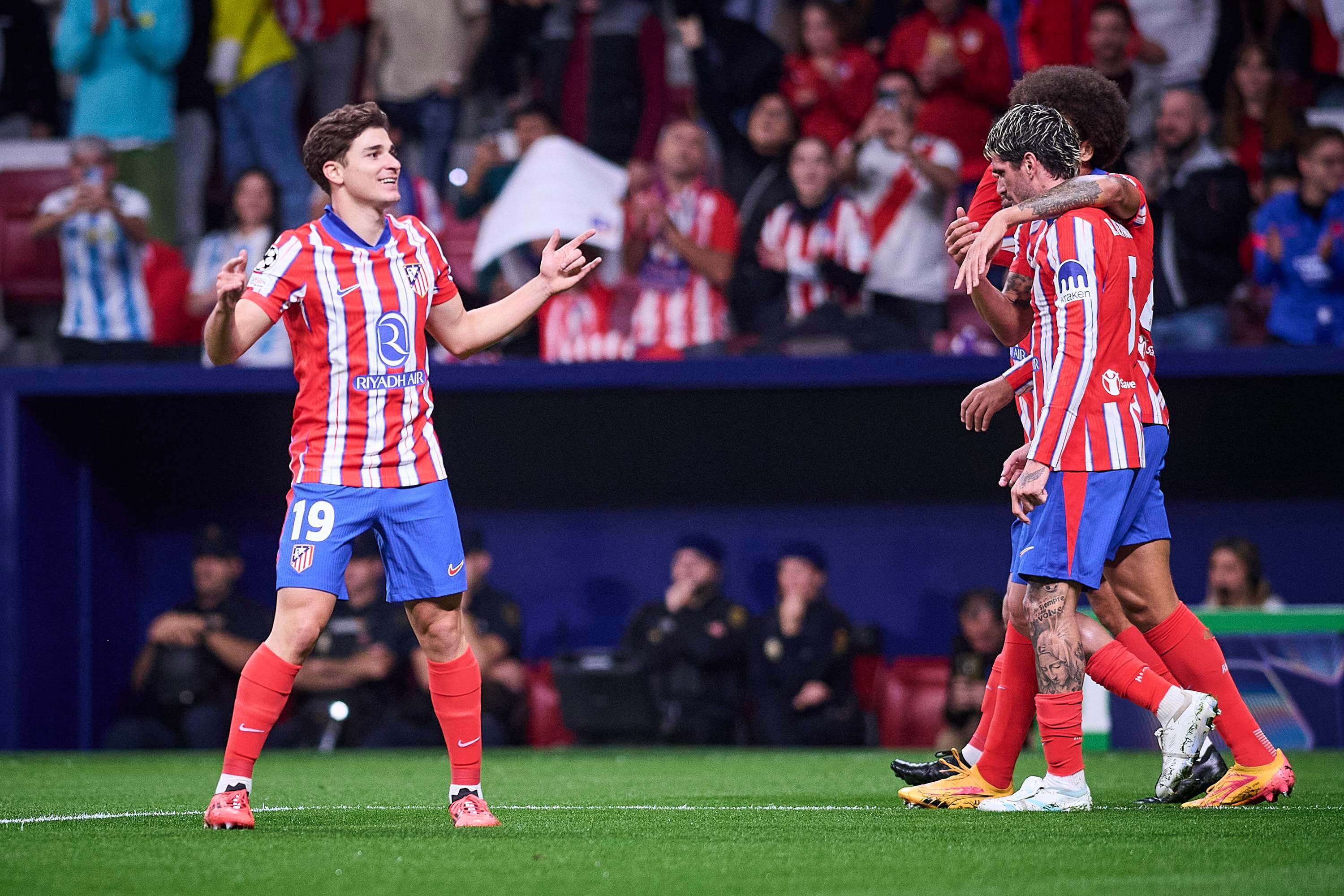 La celebración de gol de Julián Álvarez (Cordon Press)