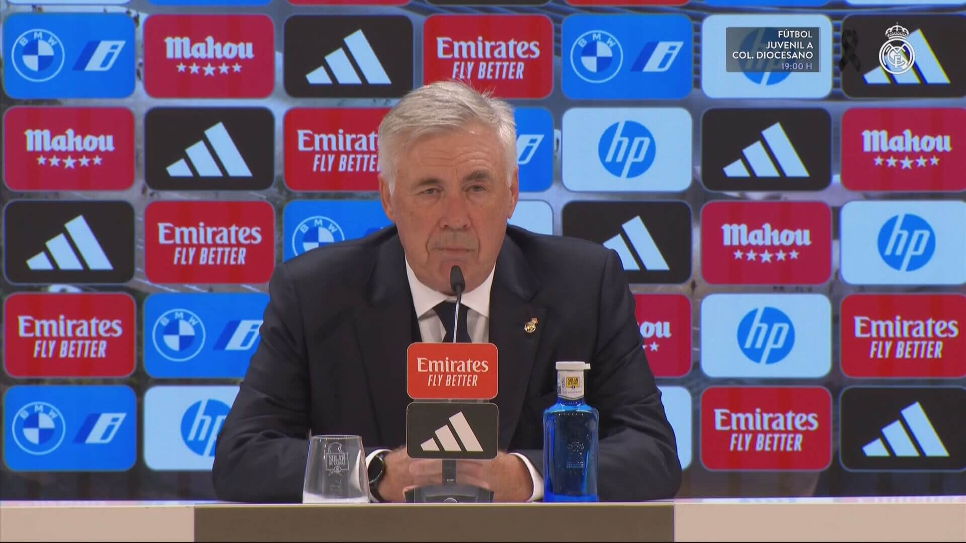 Ancelotti en la rueda de prensa posterior al partido contra Osasuna