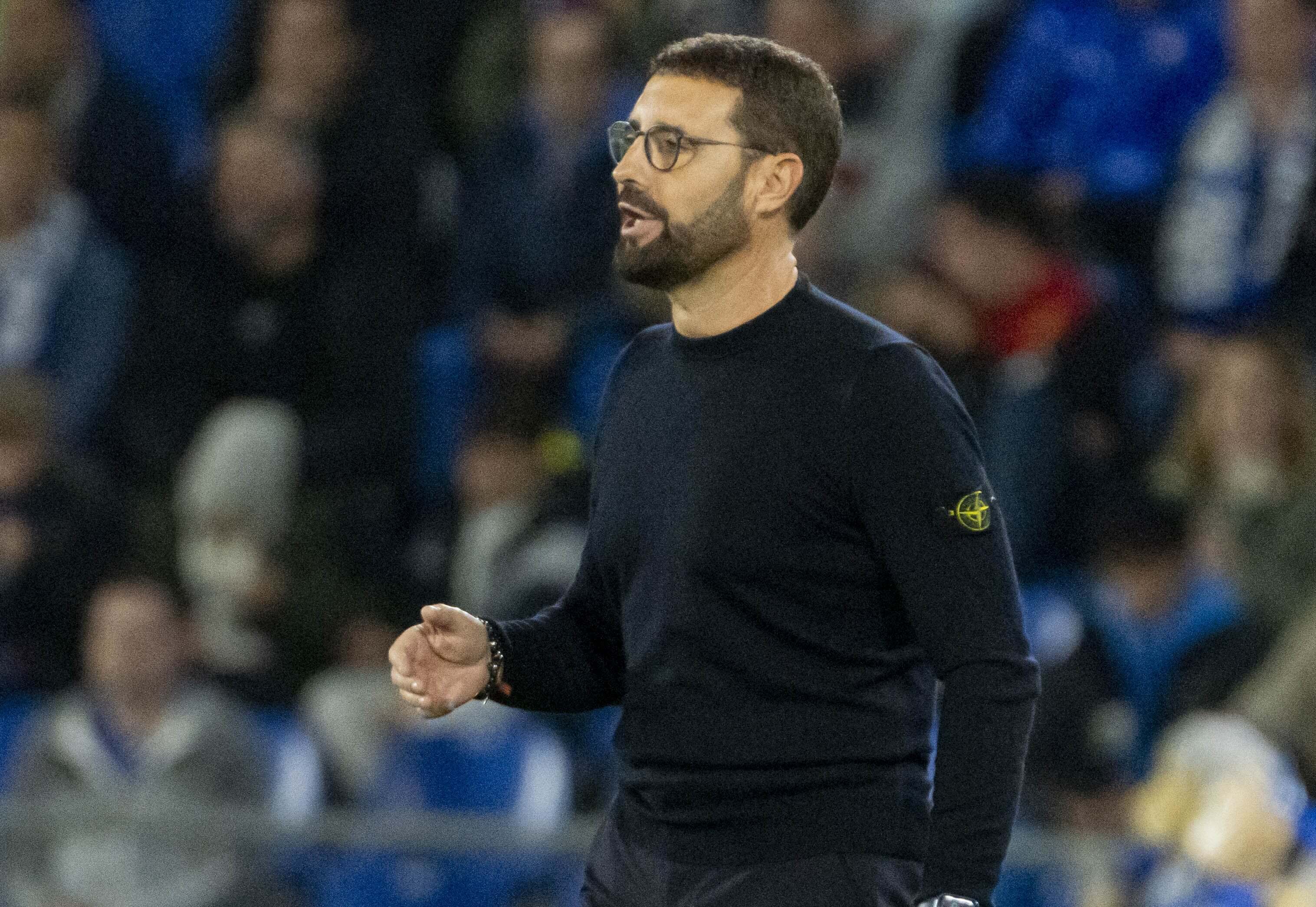 José Bordalás, en el Coliseum durante el Getafe-Girona (Foto: LaLiga).