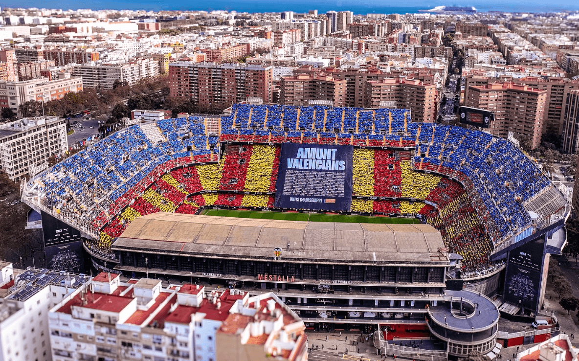 Vista aérea del Tifo de Mestalla