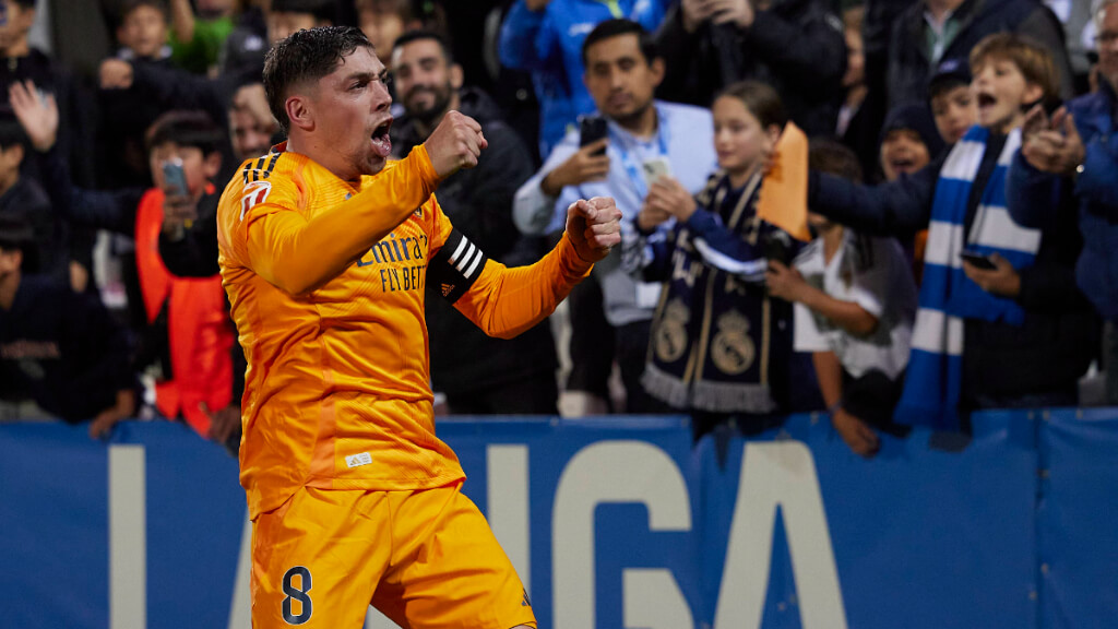 Fede Valverde celebrando su gol ante el Leganés (Cordon Press)