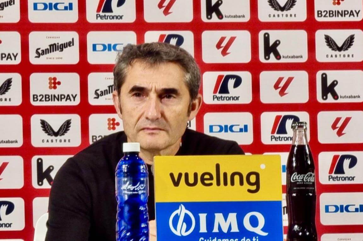 Ernesto Valverde, en la sala de prensa de San Mamés (Foto: Athletic Club).