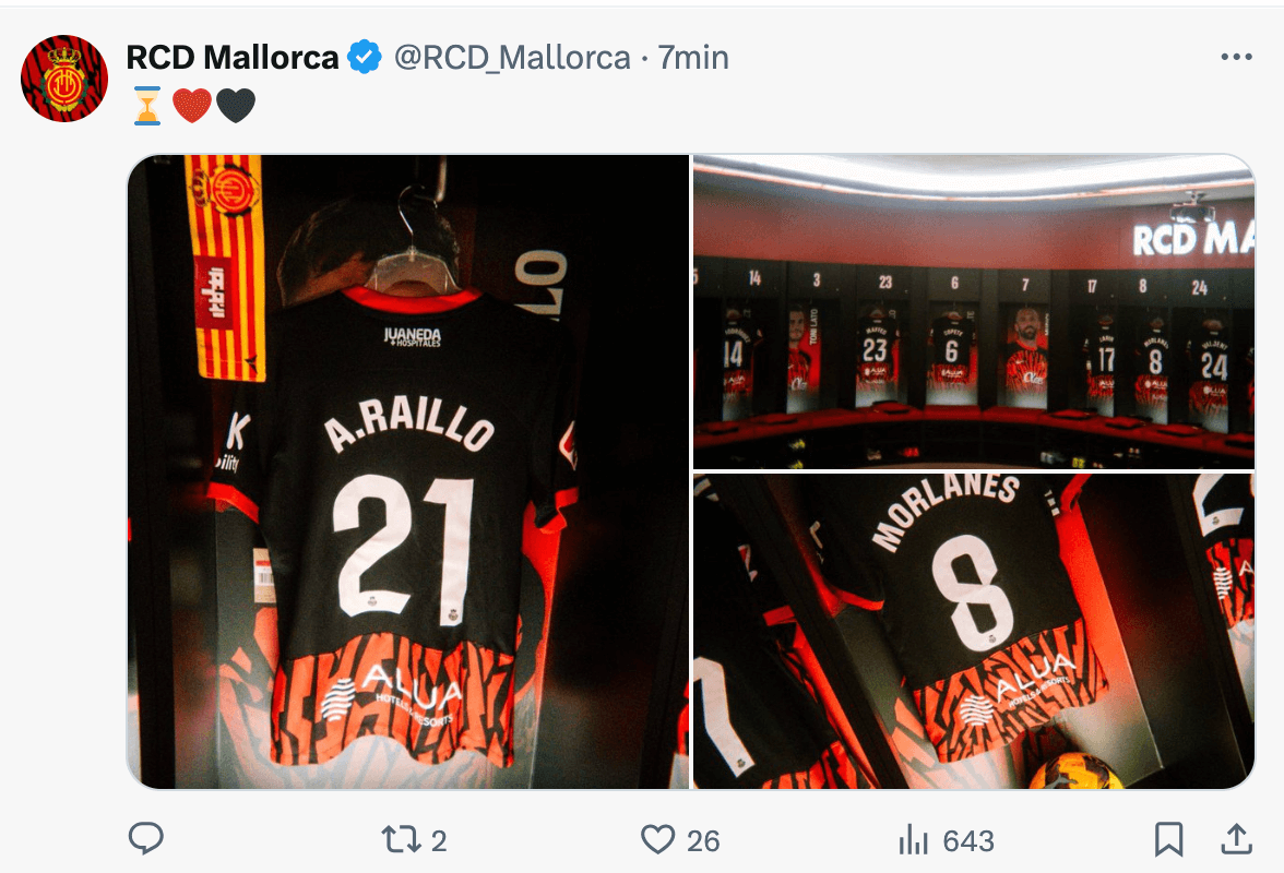 Vestuario del Mallorca listo