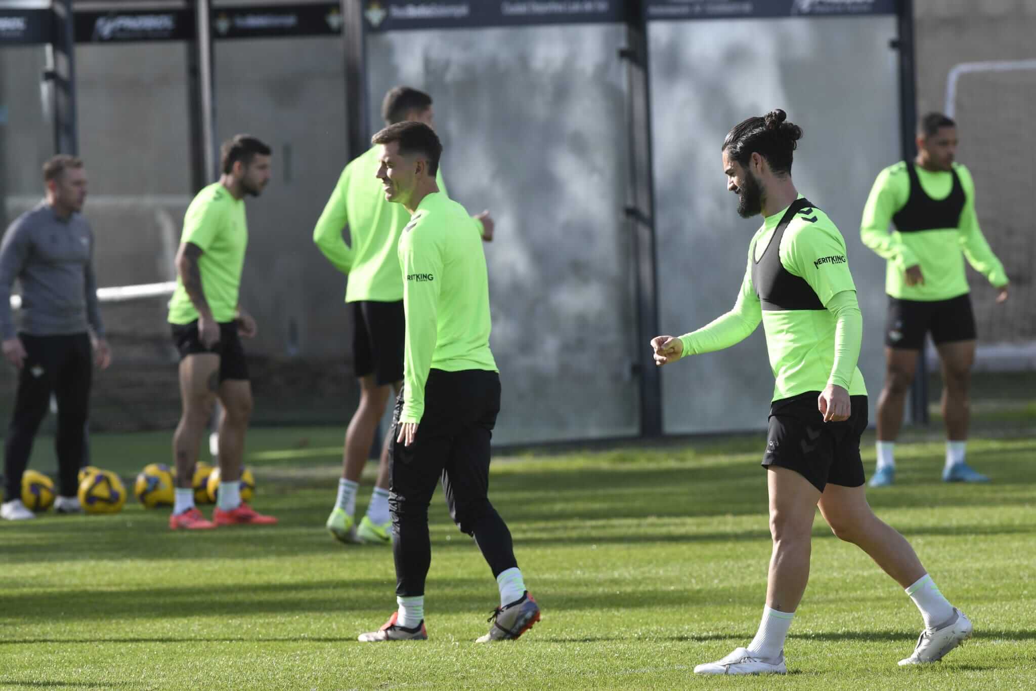 Isco Alarcón y Lo Celso, en la sesión del sábado (Foto: Kiko Hurtado).