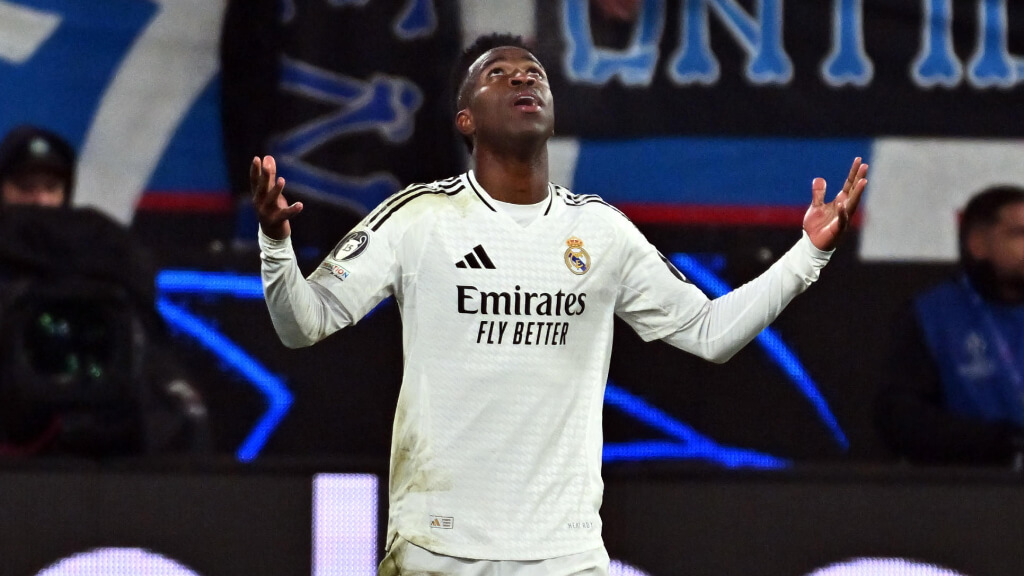 Vinicius, en el partido frente a la Atalanta (EFE)