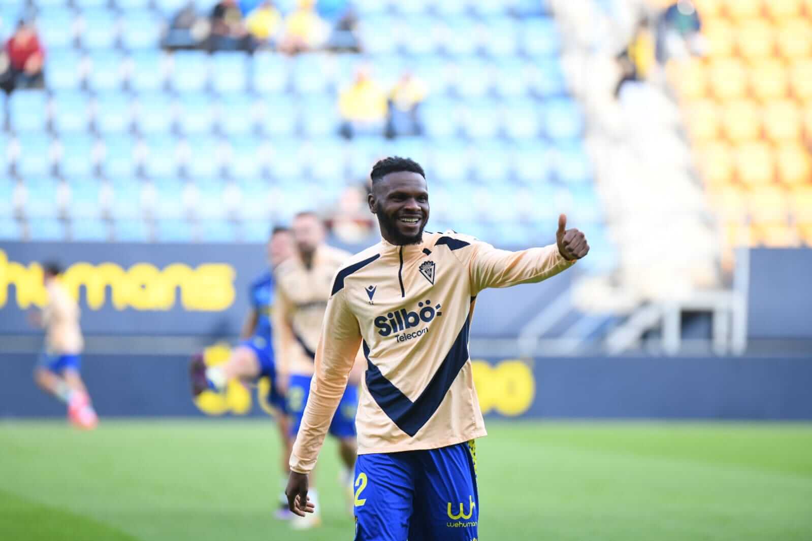 Kouamé, en el Nuevo Mirandilla (Foto: Cádiz CF)