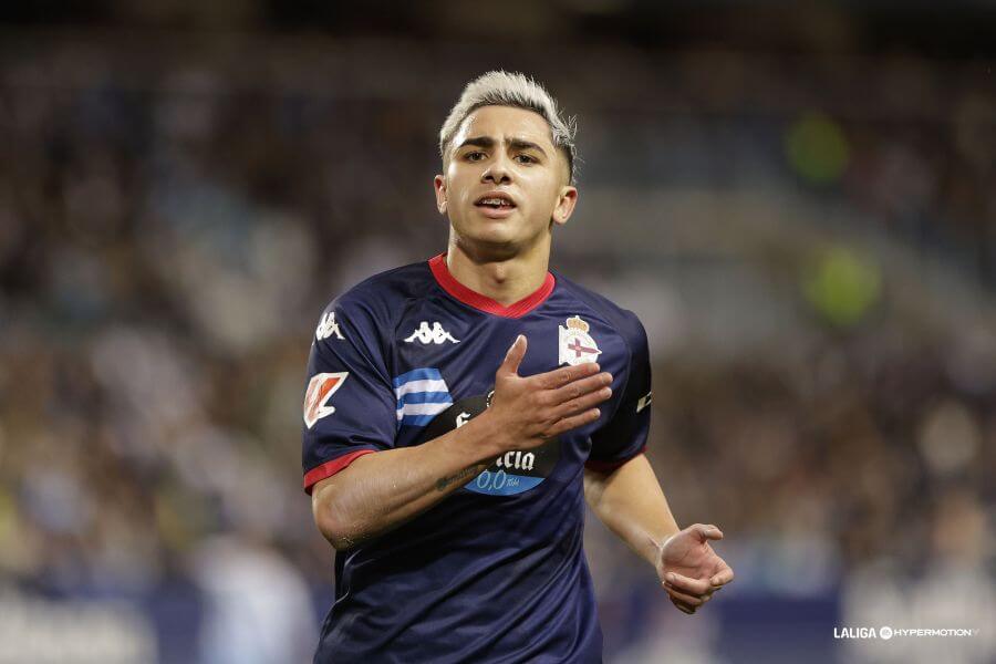 Yeremay celebrando un gol con el Deportivo de la Coruña (Foto: LALIGA).