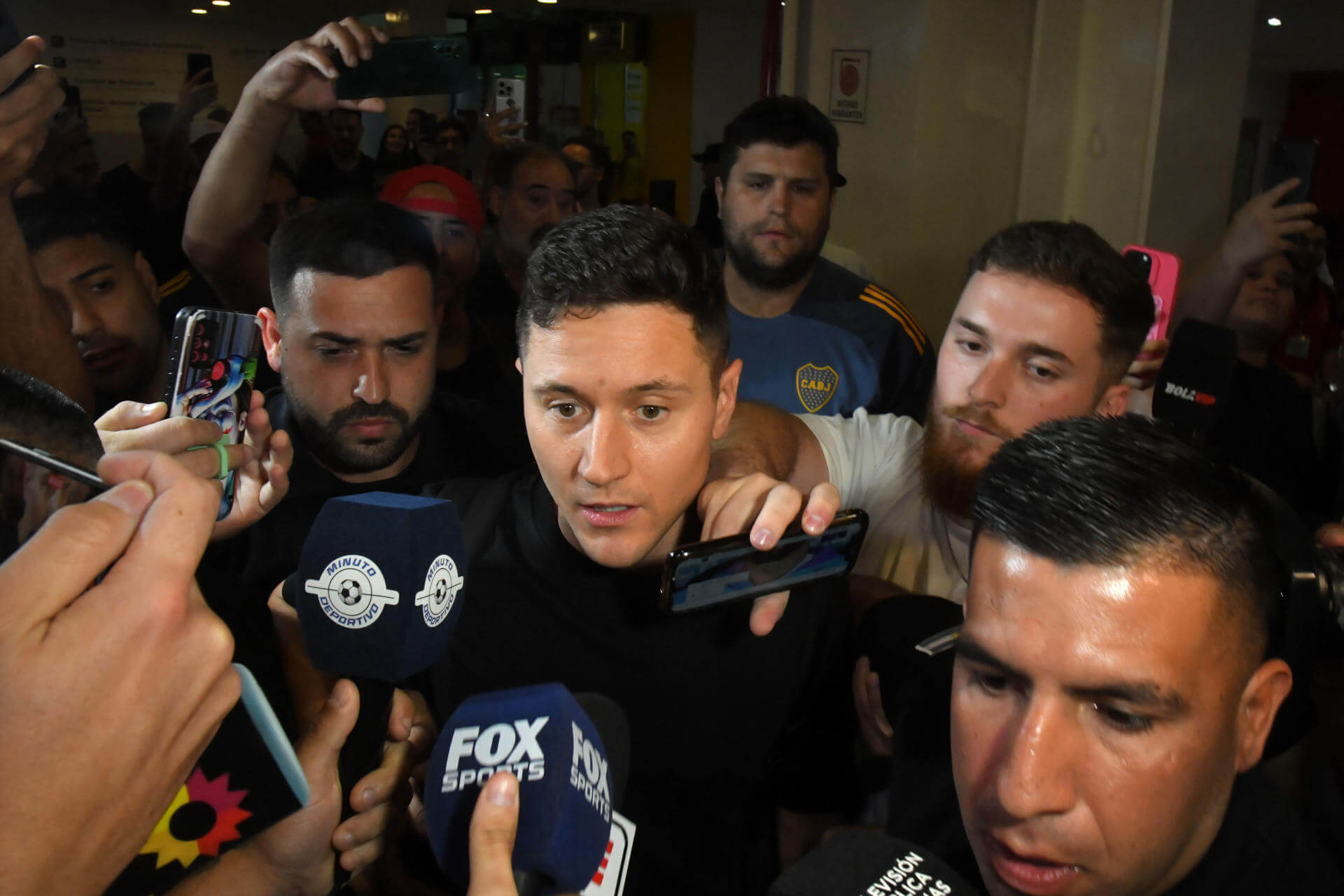 Ander Herrera, en su llegada a Buenos Aires (FOTO: EFE).