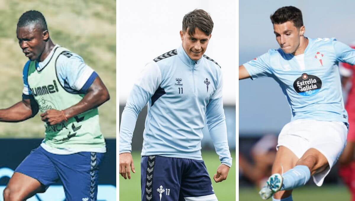 Joseph Aidoo, Franco Cervi y Tasos Douvikas, con el Celta de Vigo.