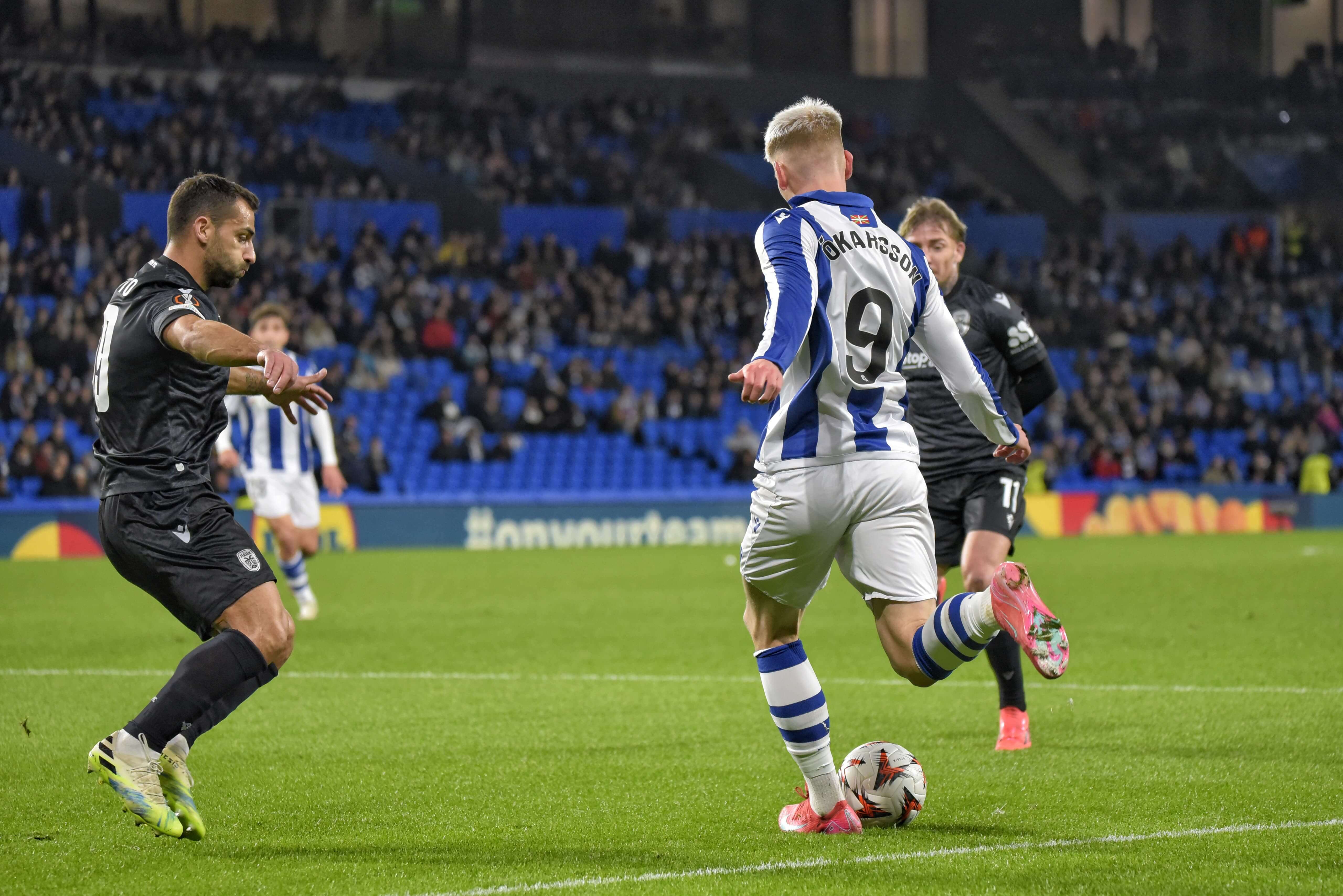 Oskarsson, en el Real Sociedad-PAOK de Salónica (Foto: Giovanni Batista).