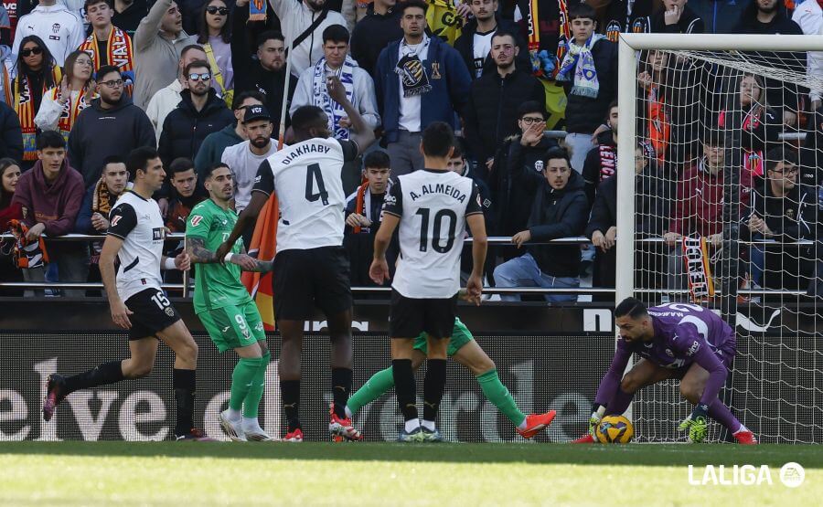 Giorgi Mamardashvili, ante el CD Leganés (Foto: LALIGA).