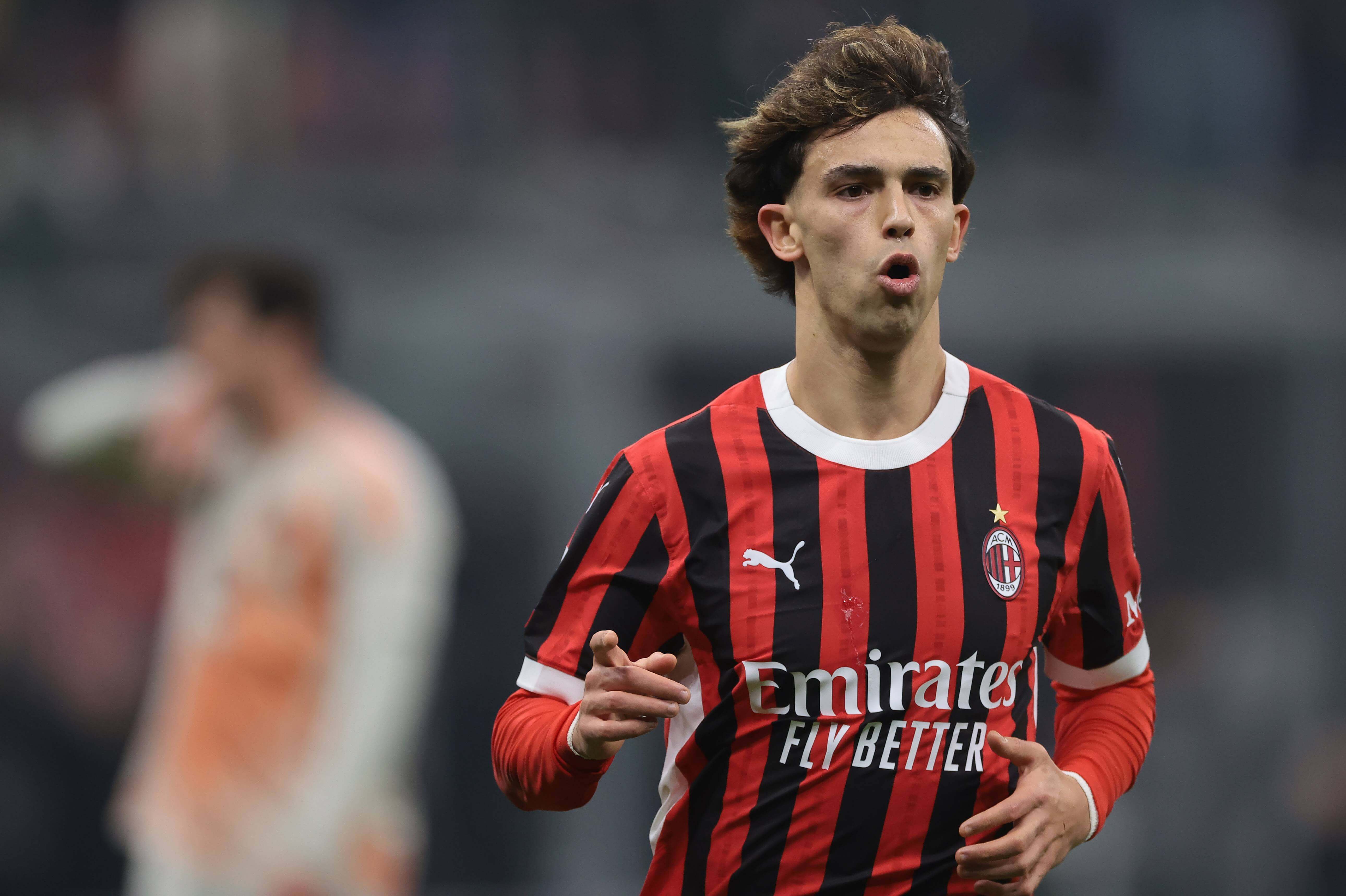 Joao Félix celebrando su primer gol con el Milan (Foto: Cordon Press).