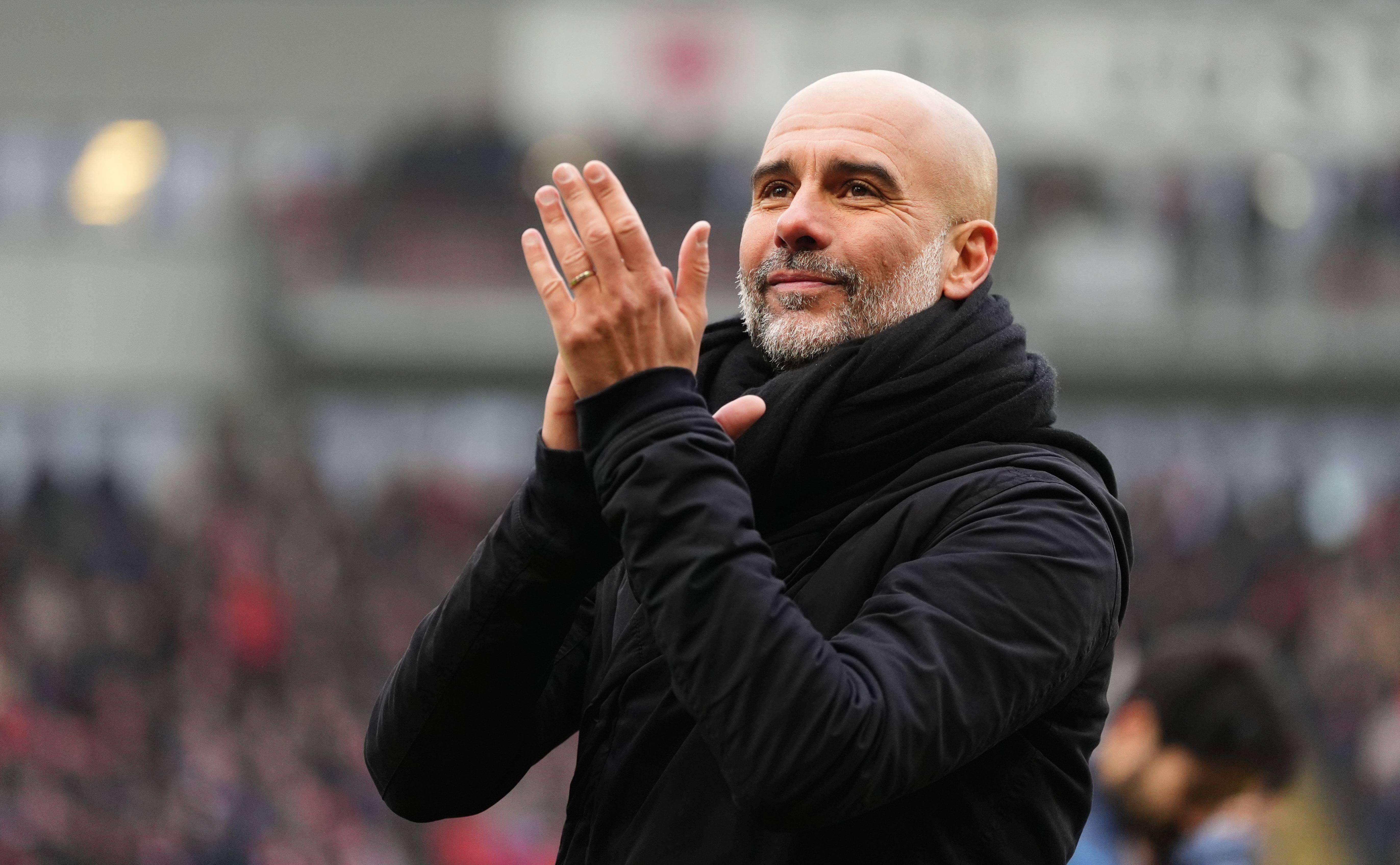 Pep Guardiola celebra una victoria con el Manchester City (Foto: CordonPress).