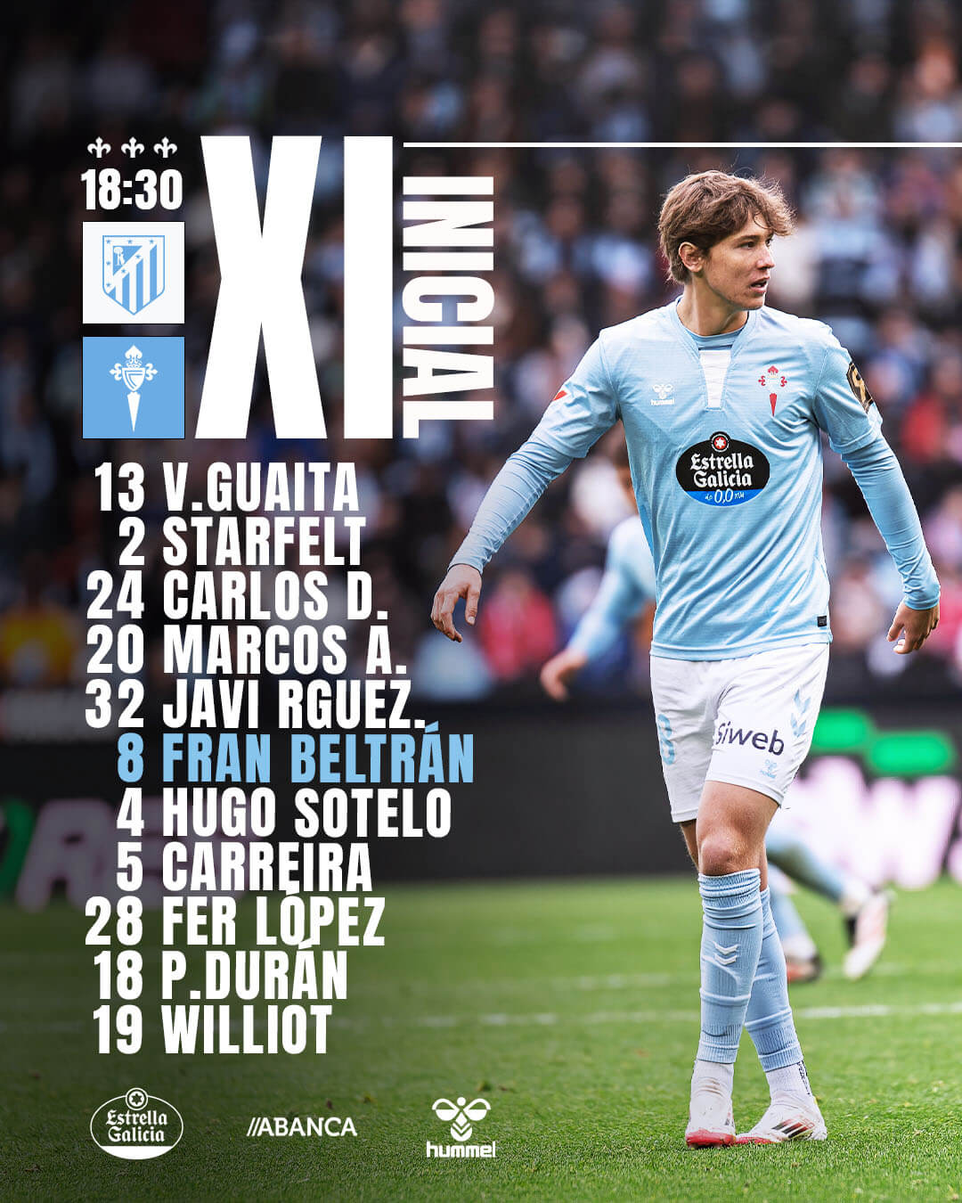 Once titular del Celta (Foto: RC Celta).