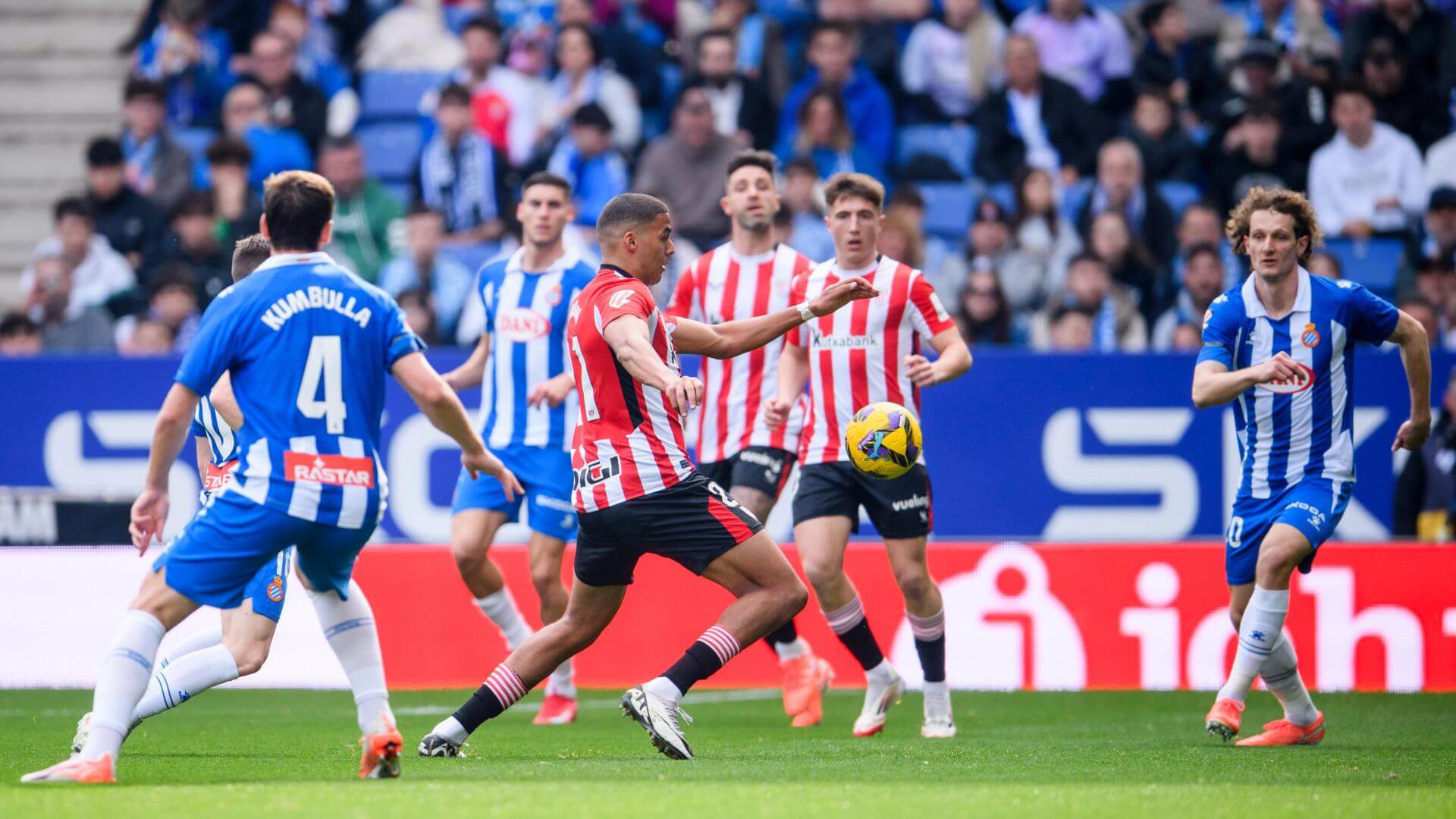 Maroan Sannadi, en acción ante el RCD Espanyol en Cornellá (Foto: Athletic Club).