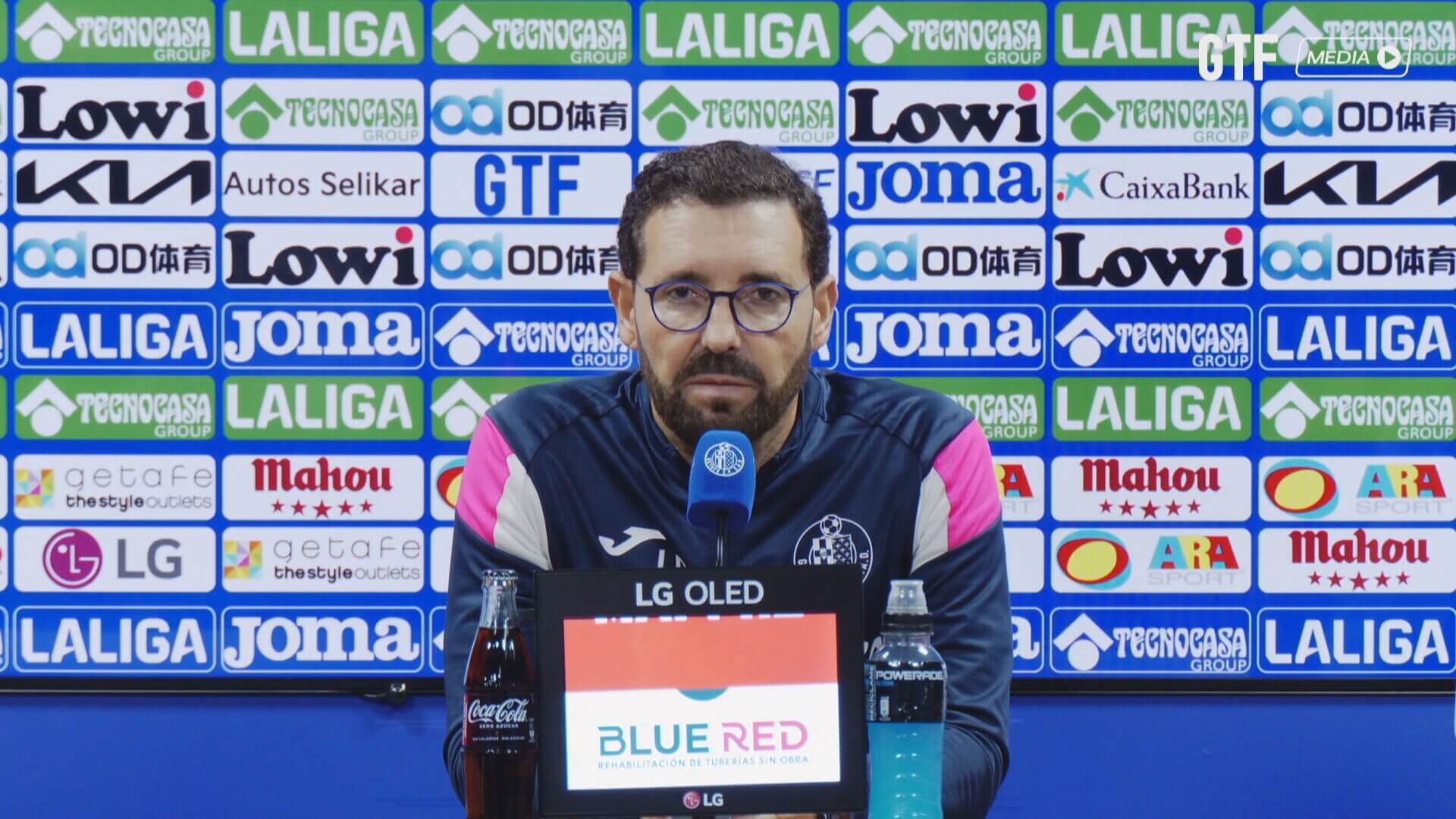 Bordalás, en rueda de prensa del Getafe. 