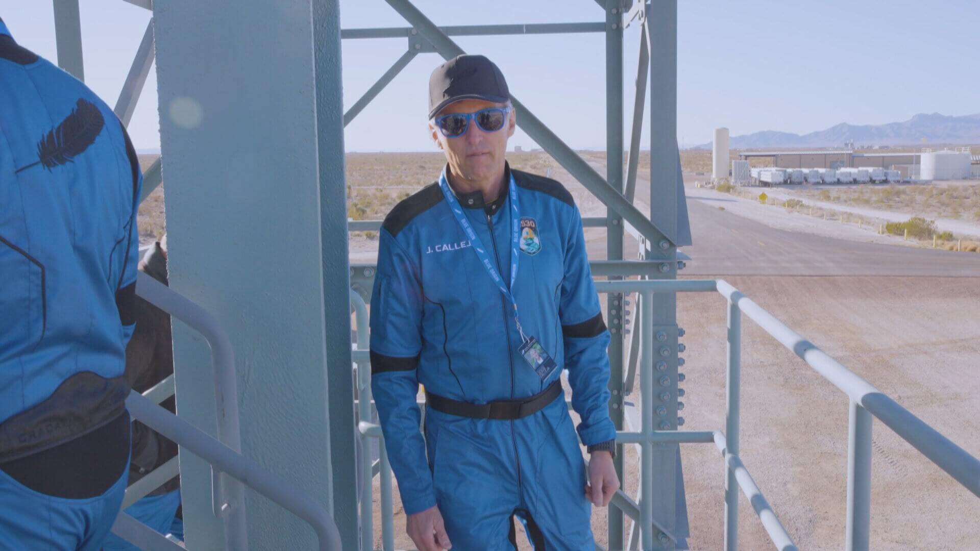 Jesús Calleja, en la base de lanzamiento del New Shepard, en Texas (Mediaset)