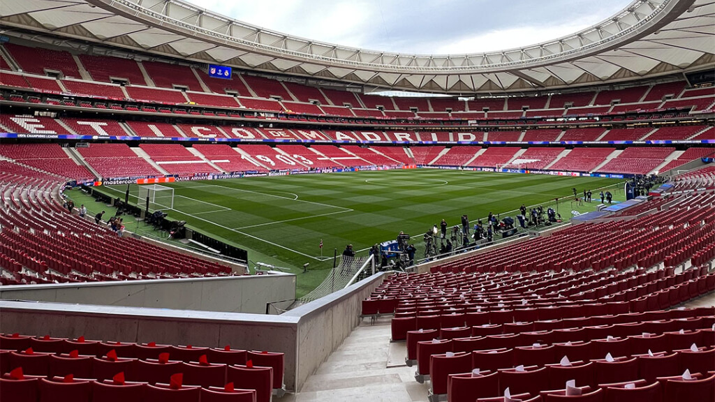 Así está el Metropolitano antes del Atlético-Real Madrid de Champions (foto: Real MAdrid tw).