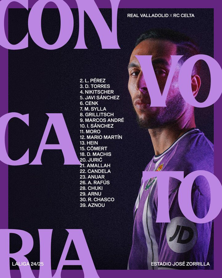 Convocatoria del Real Valladolid (Foto: Real Valladolid).