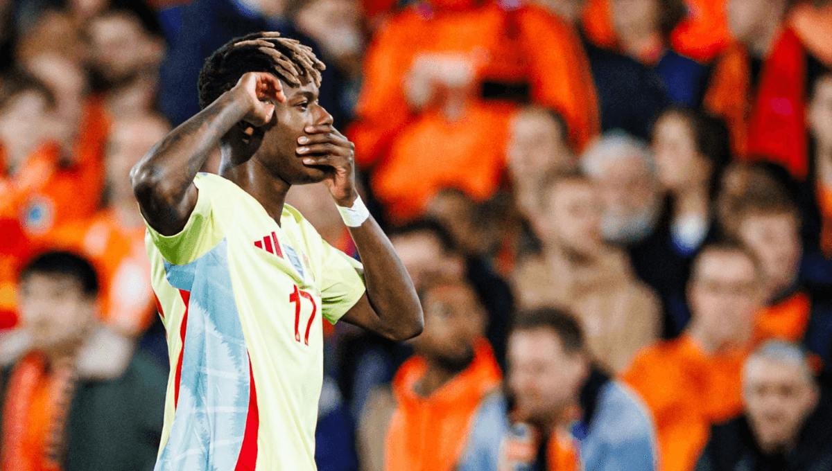 Nico Williams celebra su gol en el Países Bajos-España (Foto: SeFutbol).