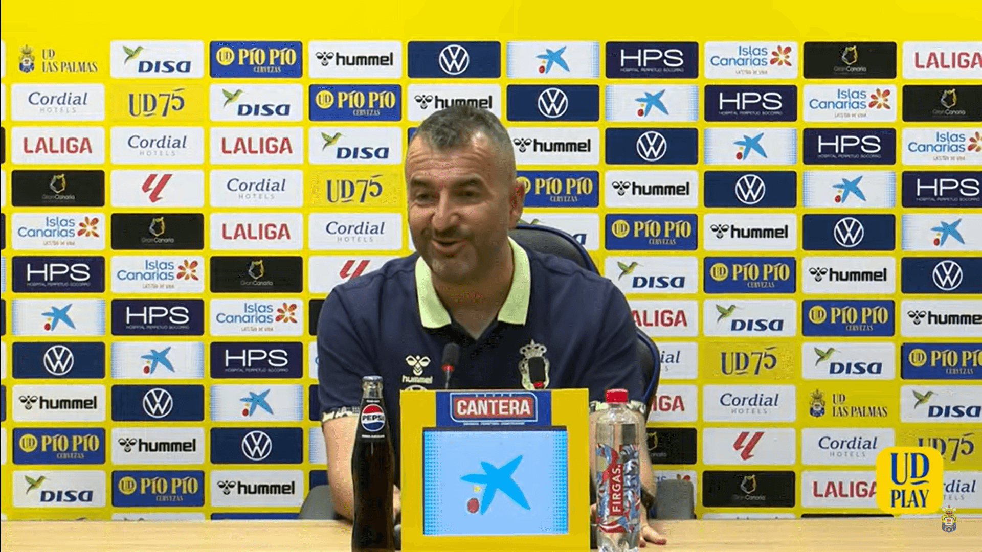 Diego Martínez, en rueda de prensa de la UD Las Palmas.