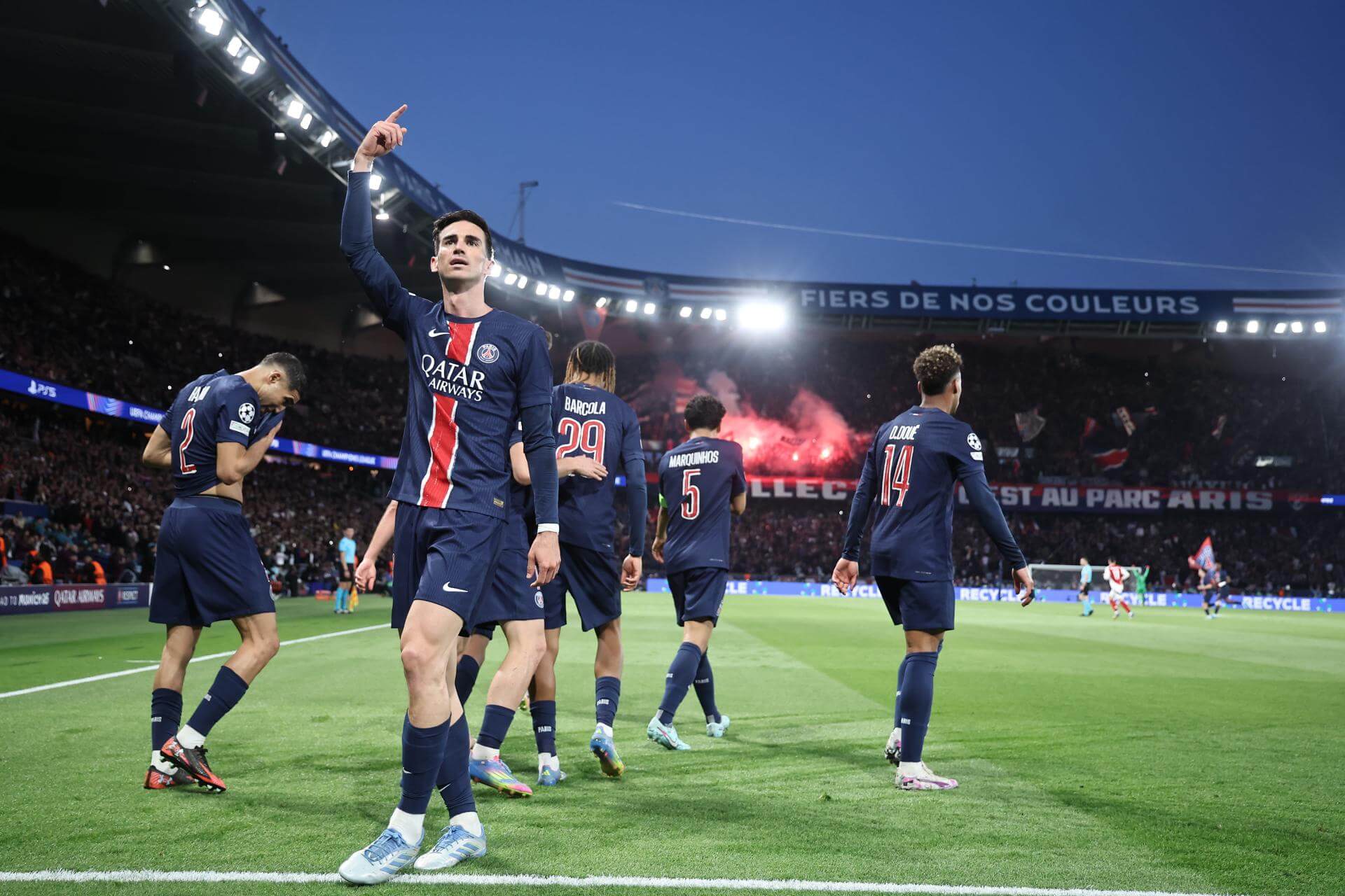 Fabián Ruiz celebra su gol en el PSG-Arsenal (Foto: EFE).