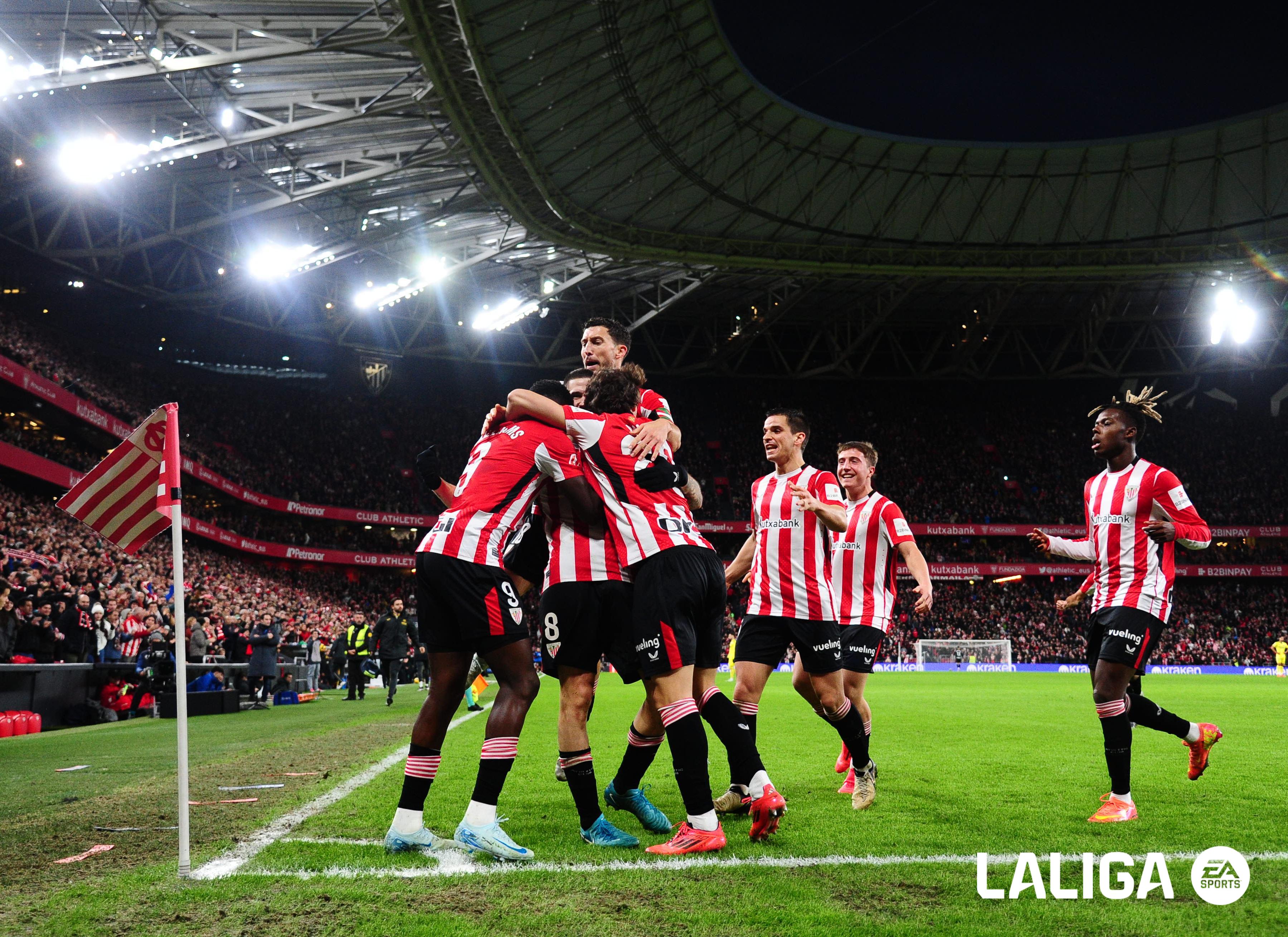 El Athletic Club celebra un gol en San Mamés (Foto: LALIGA).