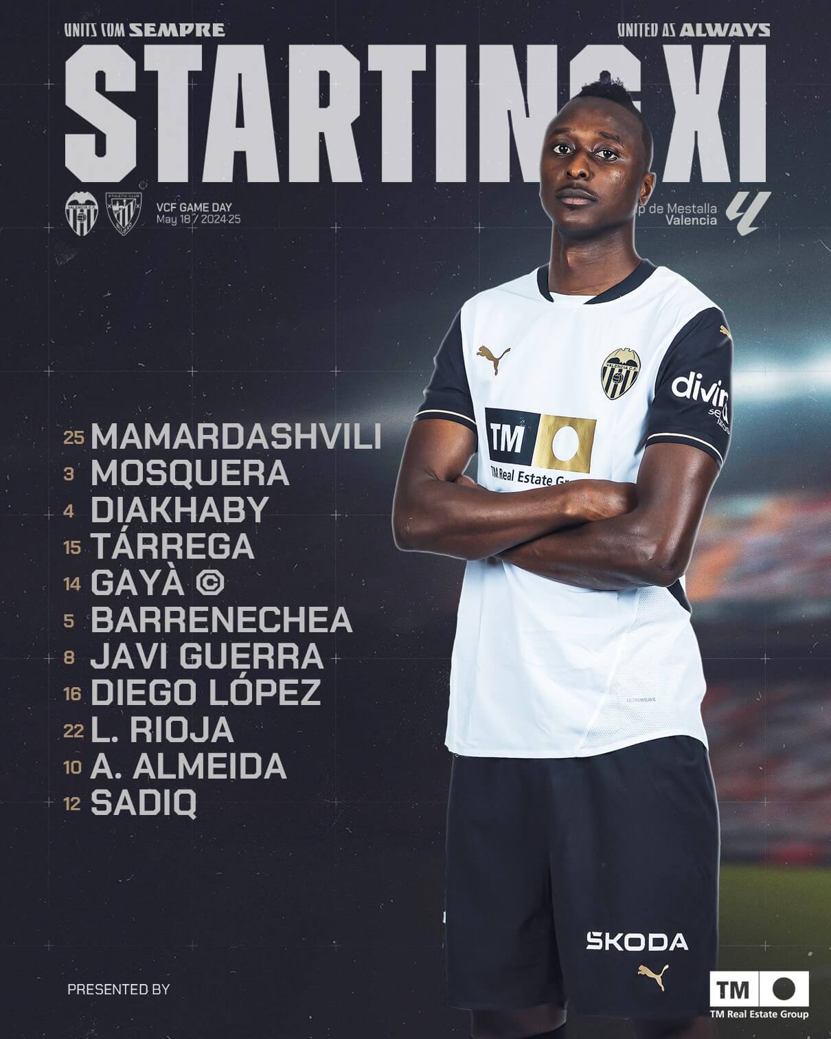 Once titular del Valencia CF