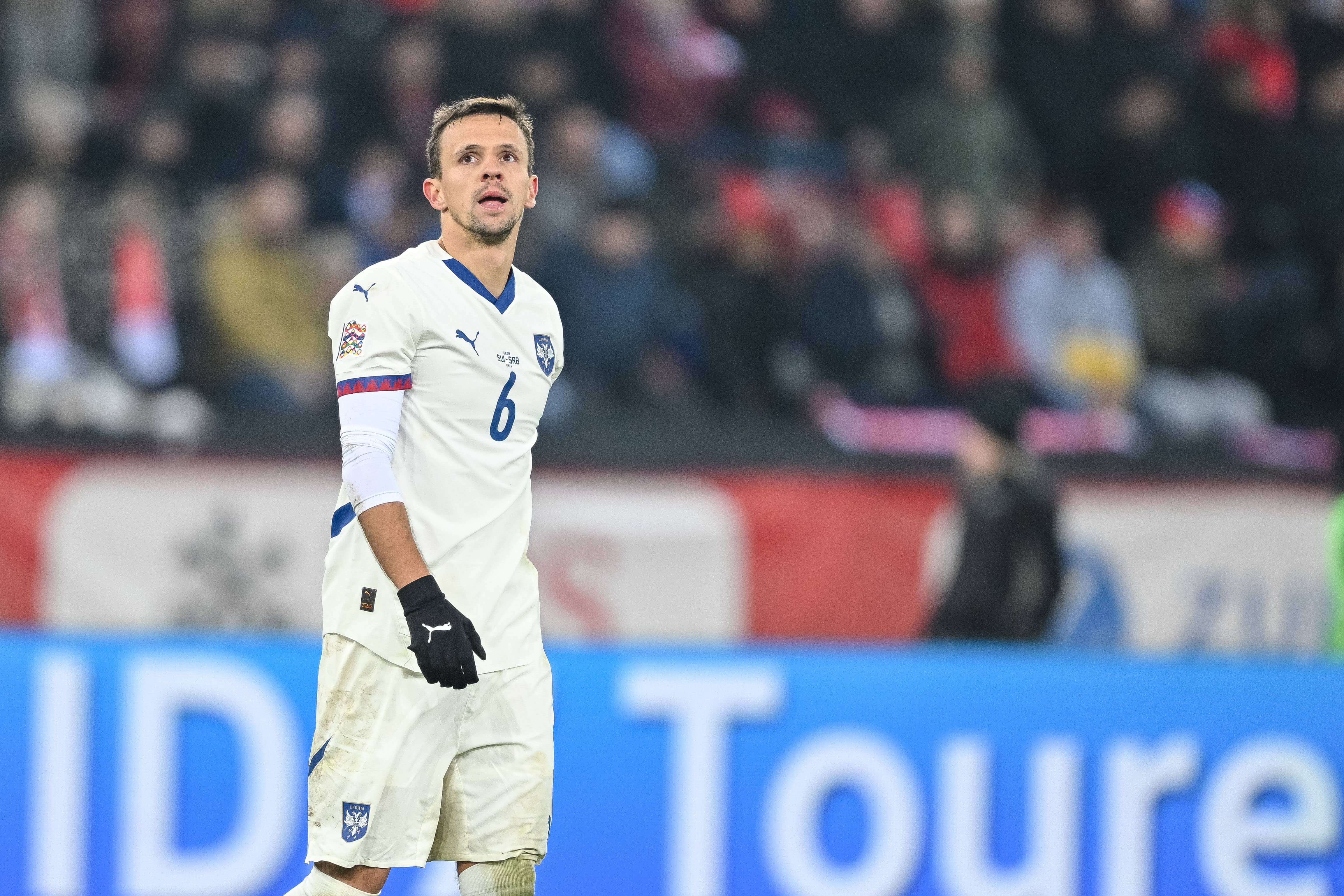 Maksimovic, durante un partido con Serbia (Foto: Cordon Press).
