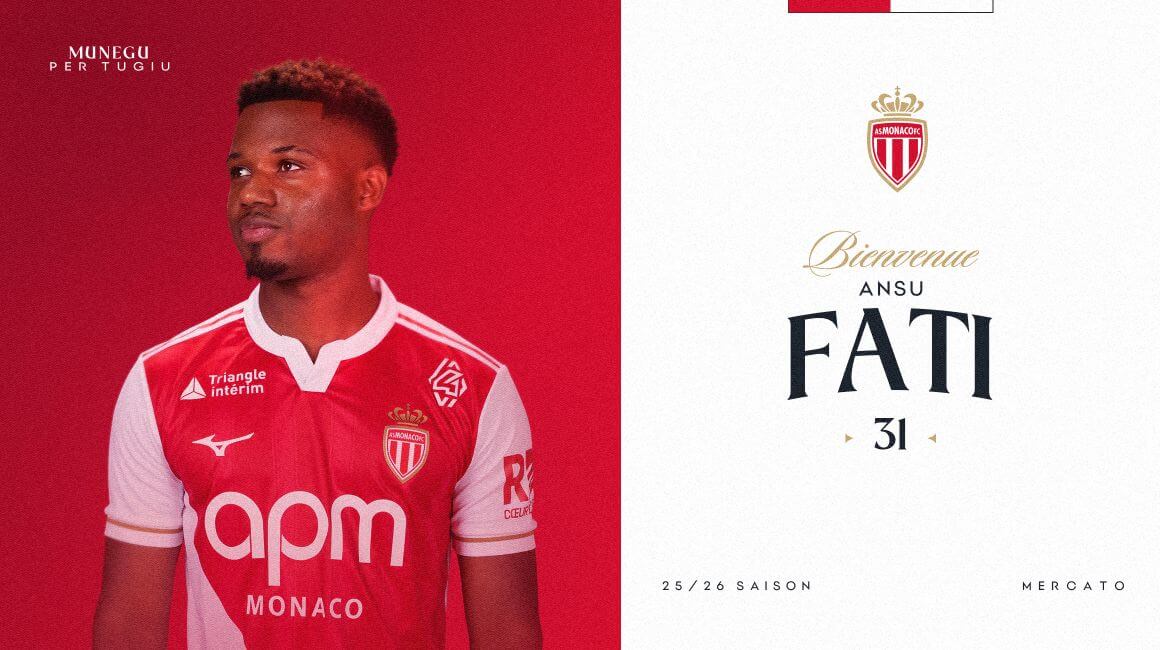 La imagen con la que el Mónaco hace oficial la cesión de Ansu Fati (asmonaco.com)