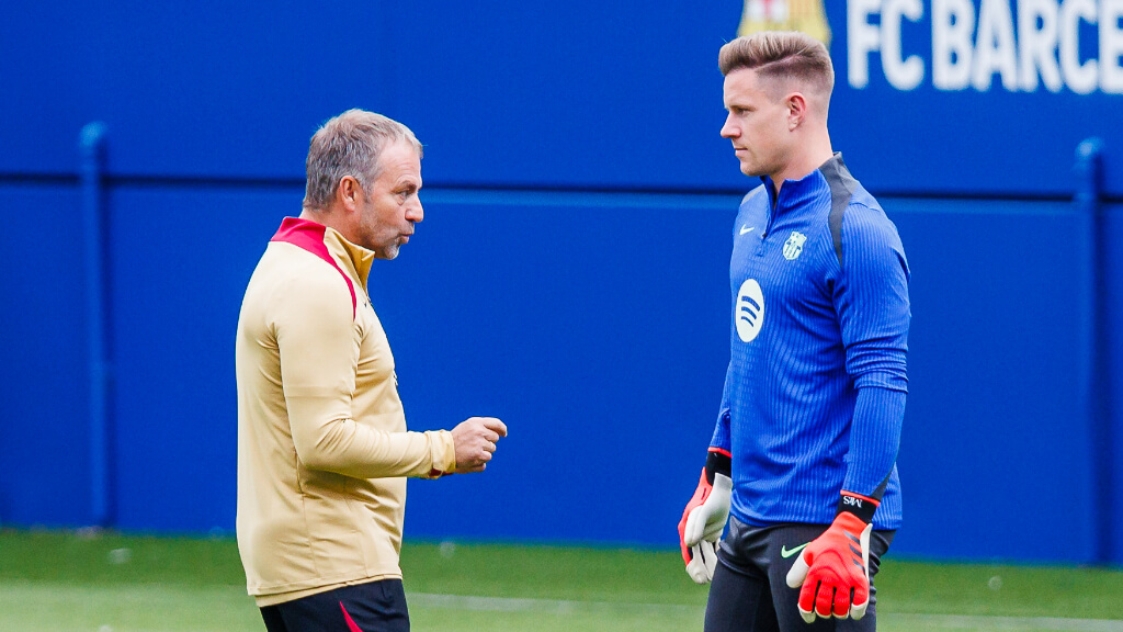 Hansi Flick y Ter Stegen (Fuente: Europa Press)