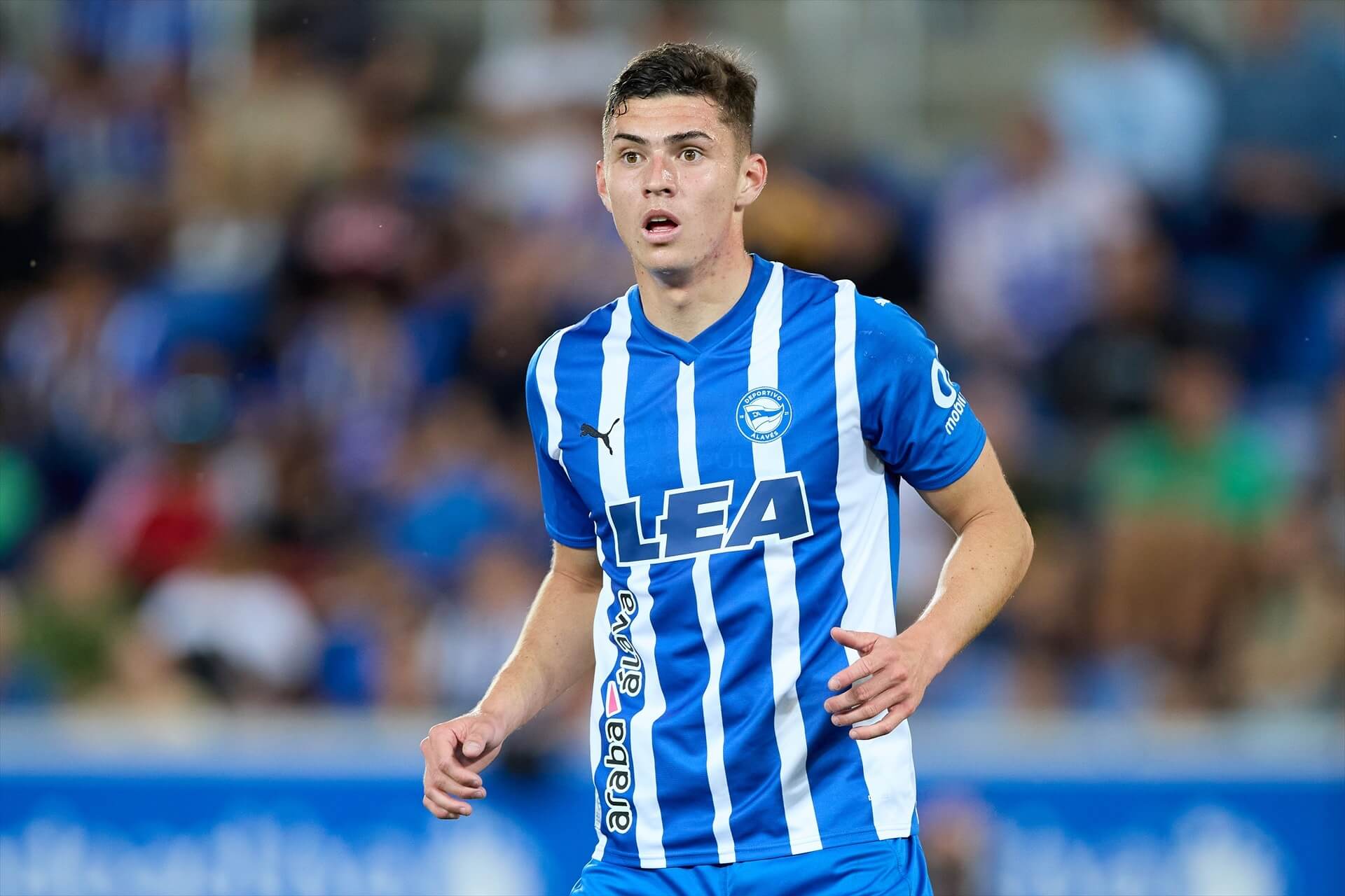 Joaquín Panichelli, durante un partido con el Alavés en la 23/24 (Foto: Europa Press).